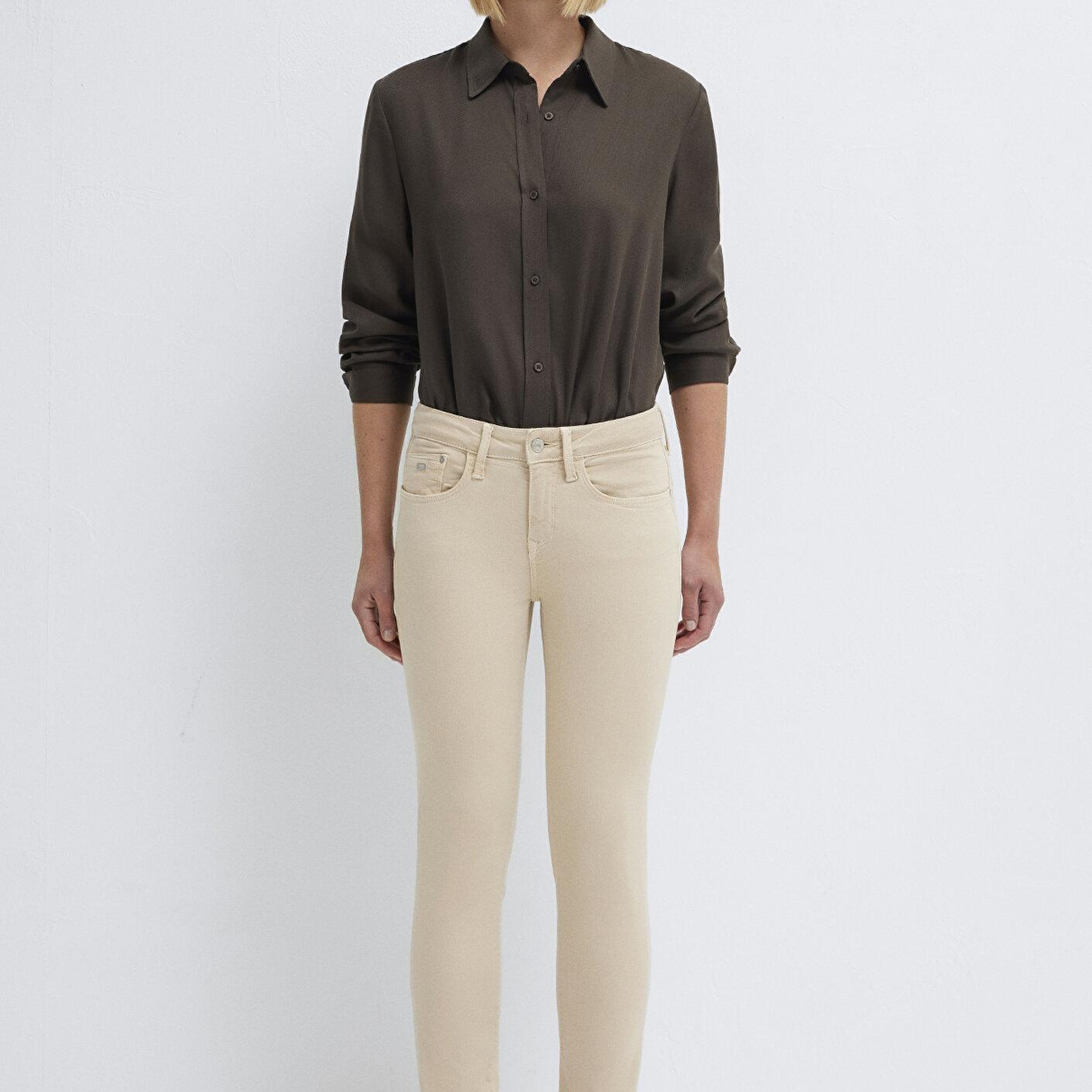 Mavi Ada Mavi Premium Krem Gabardin Pantolon 1020586447