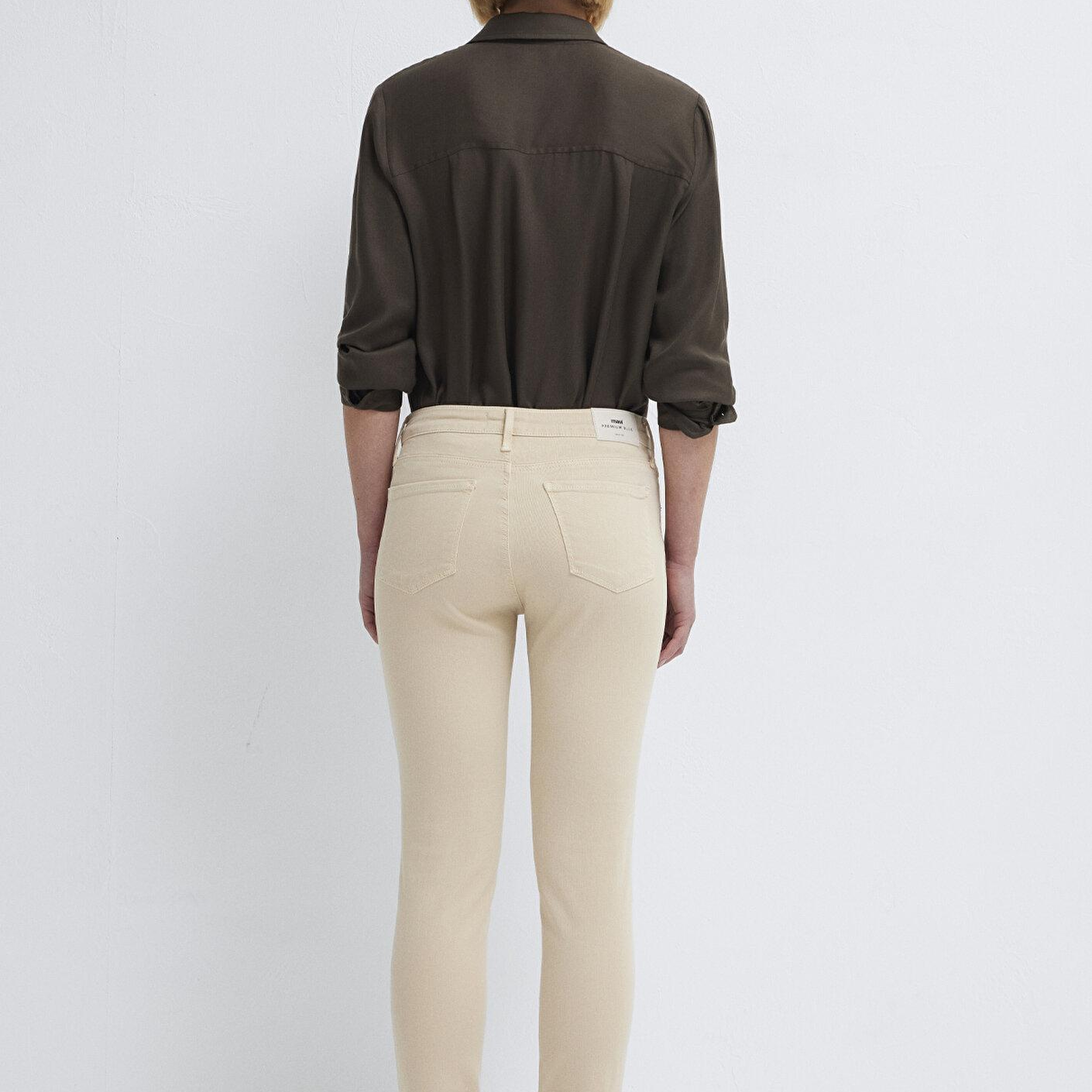 Mavi Ada Mavi Premium Krem Gabardin Pantolon 1020586447