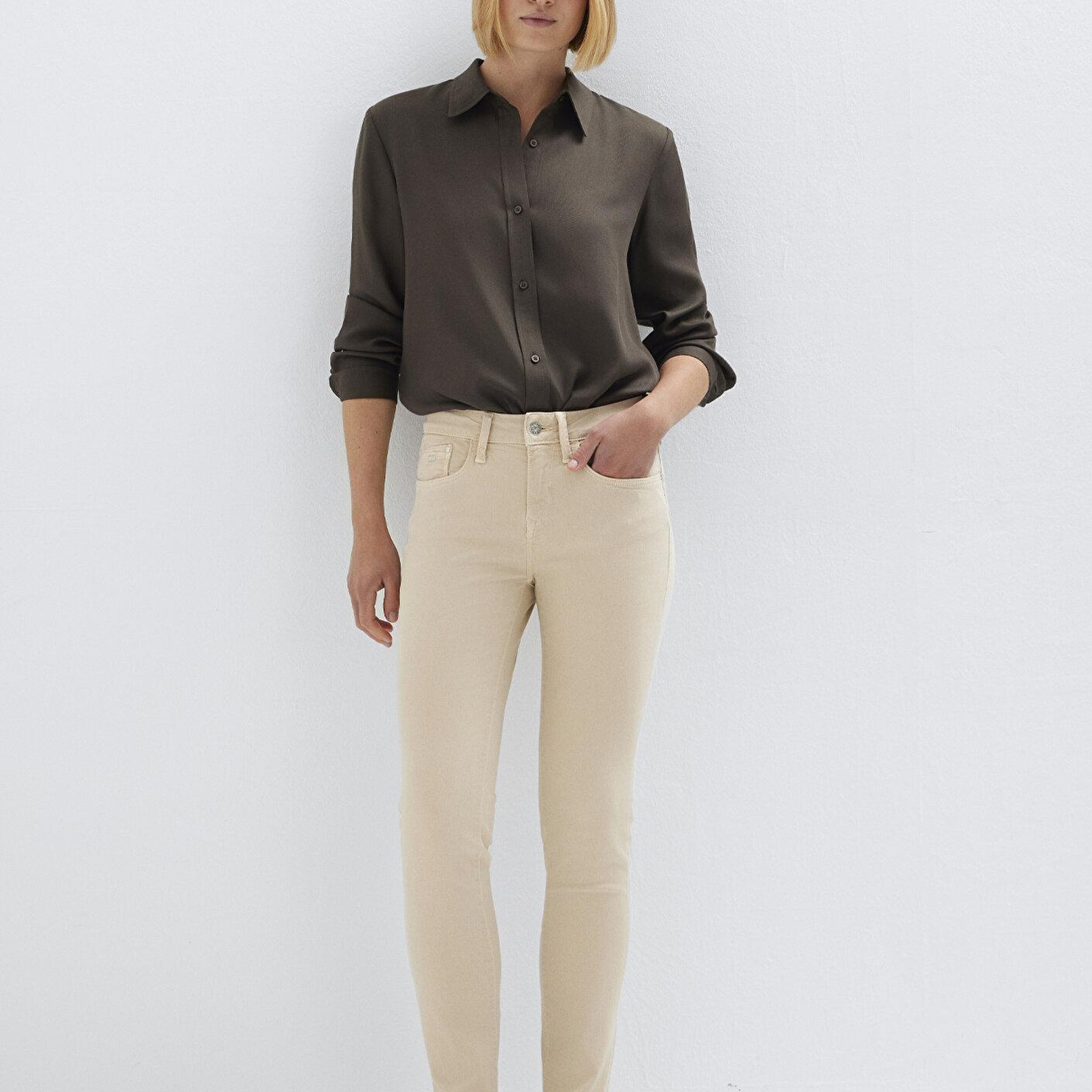 Mavi Ada Mavi Premium Krem Gabardin Pantolon 1020586447