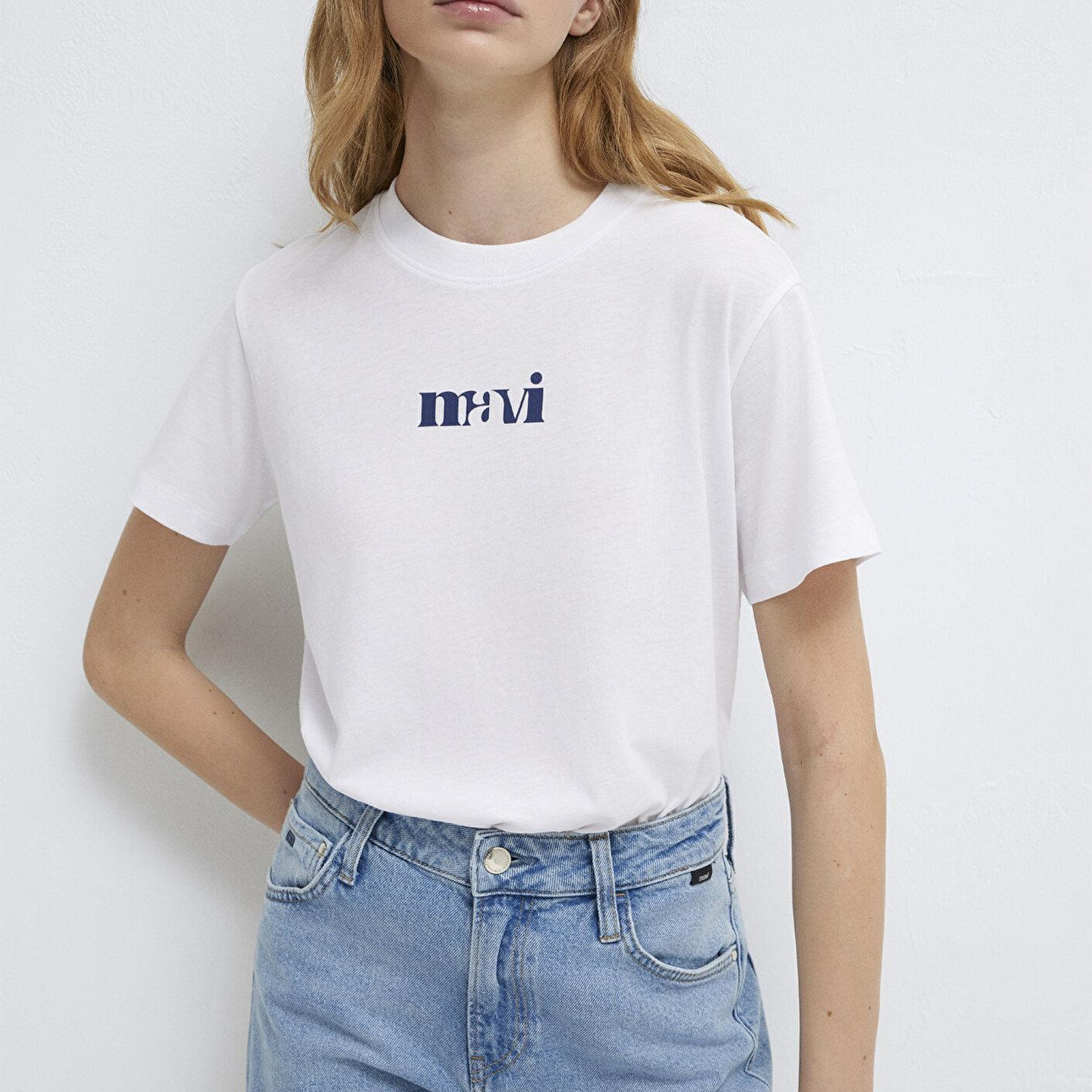 Mavi Mavi Baskılı Beyaz Tişört Regular Fit / Normal Kesim 1612241-620