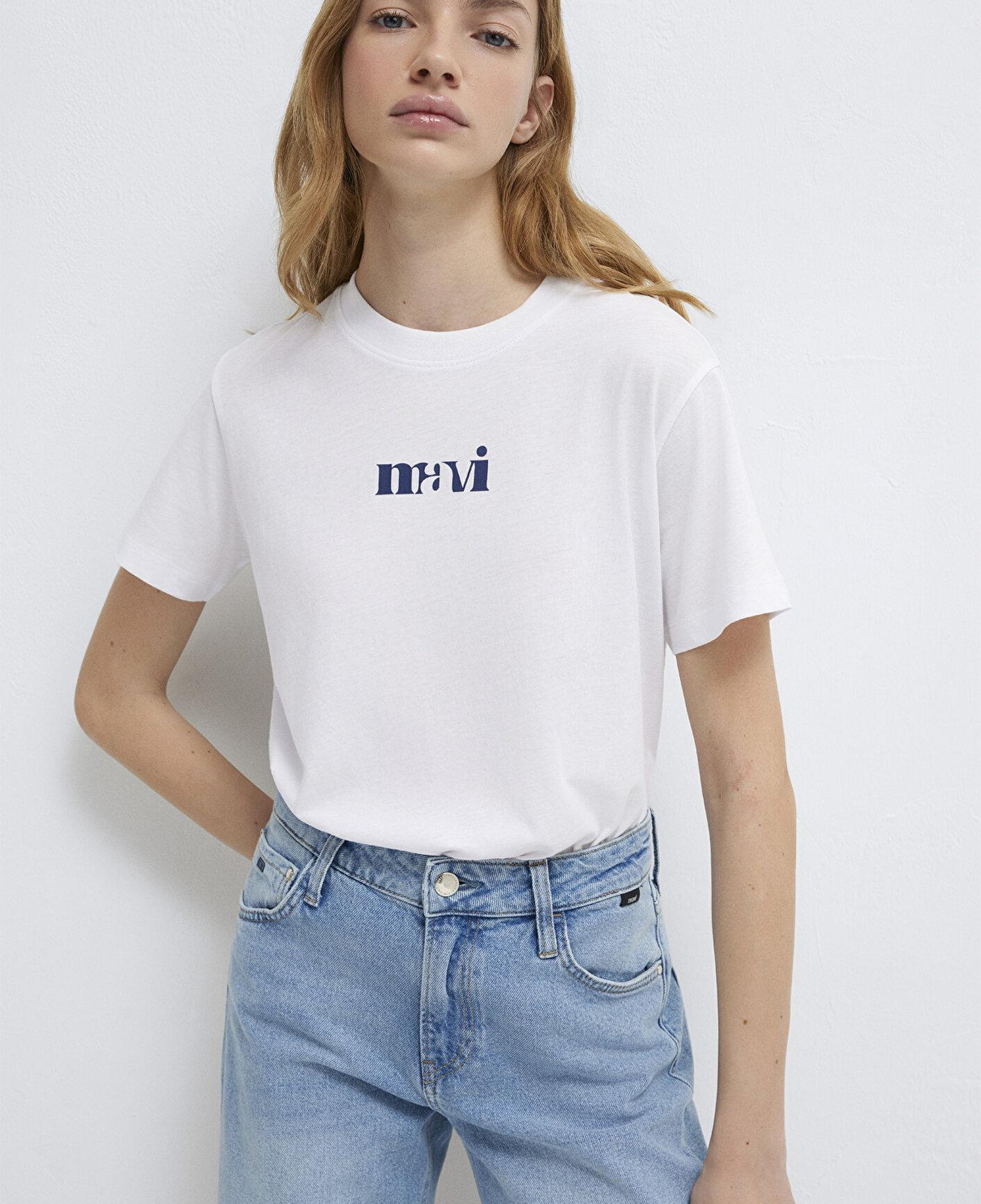 Mavi Mavi Baskılı Beyaz Tişört Regular Fit / Normal Kesim 1612241-620