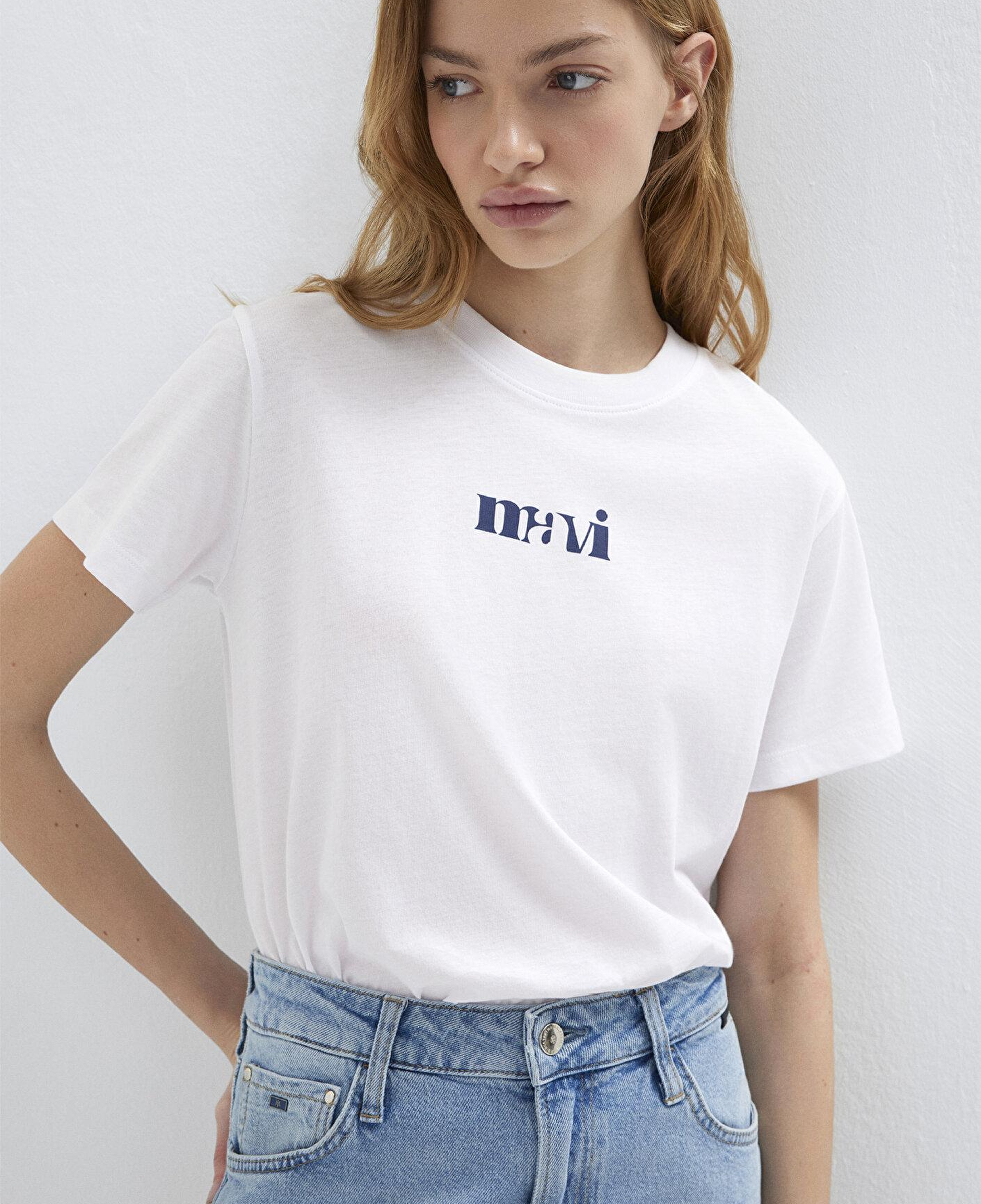 Mavi Mavi Baskılı Beyaz Tişört Regular Fit / Normal Kesim 1612241-620