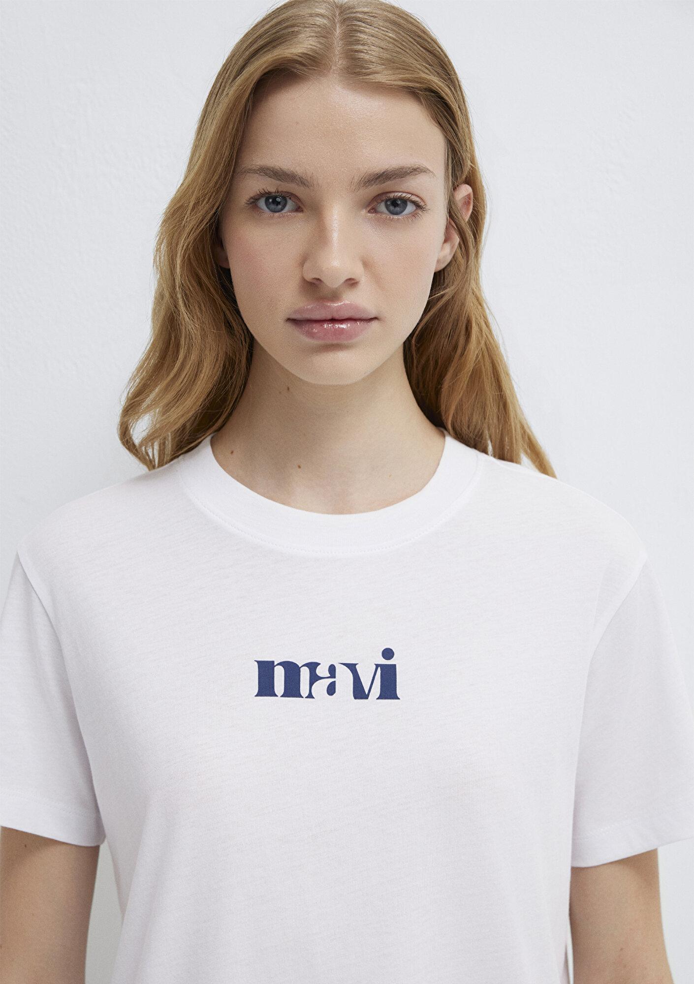 Mavi Mavi Baskılı Beyaz Tişört Regular Fit / Normal Kesim 1612241-620