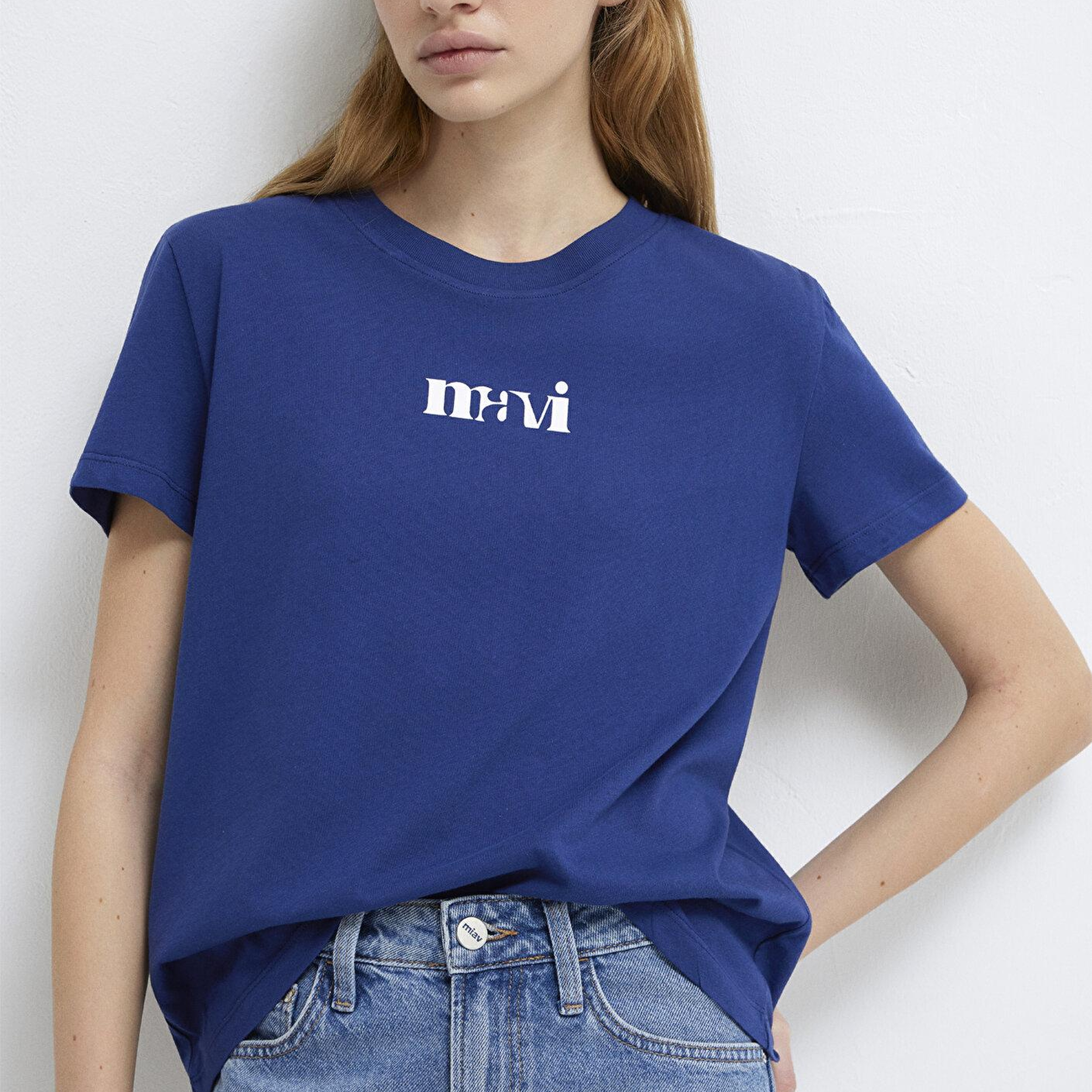Mavi Mavi Baskılı Lacivert Tişört Regular Fit / Normal Kesim 1612241-70722