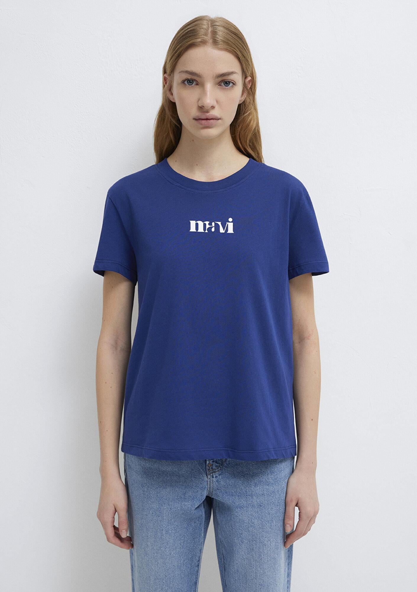Mavi Mavi Baskılı Lacivert Tişört Regular Fit / Normal Kesim 1612241-70722