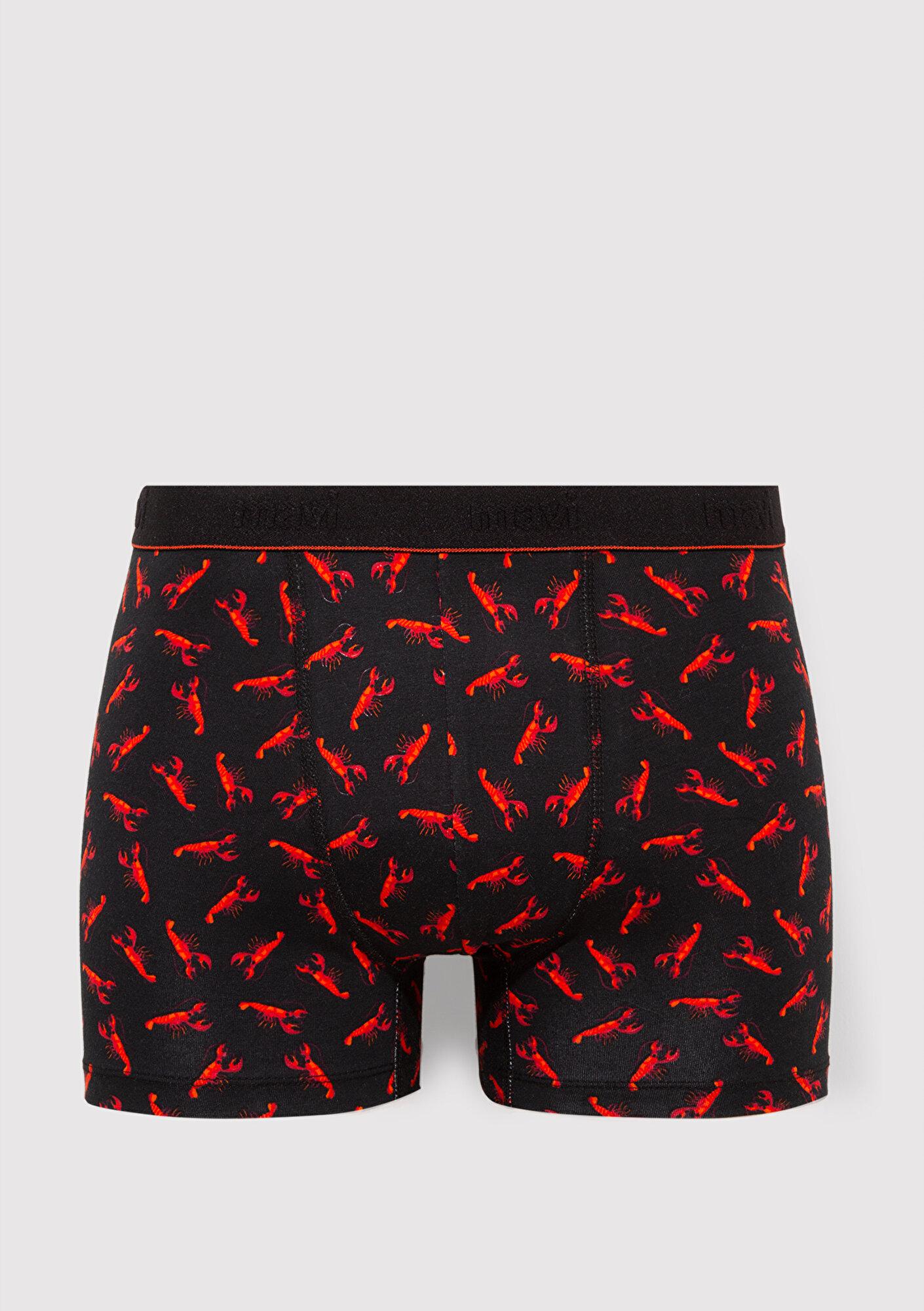 Mavi Istakoz Baskılı Siyah Boxer 0911307-900