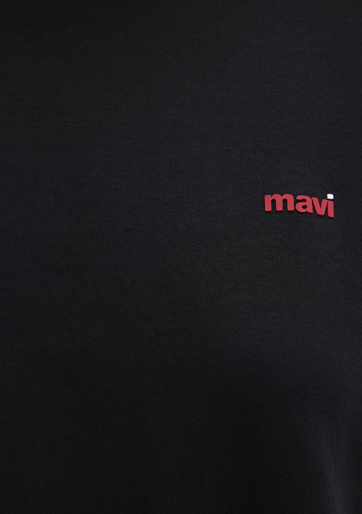 Mavi Mini Mavi Logo Baskılı İnterlok Siyah Basic Tişört Regular Fit / Normal Kesim 1612122-900