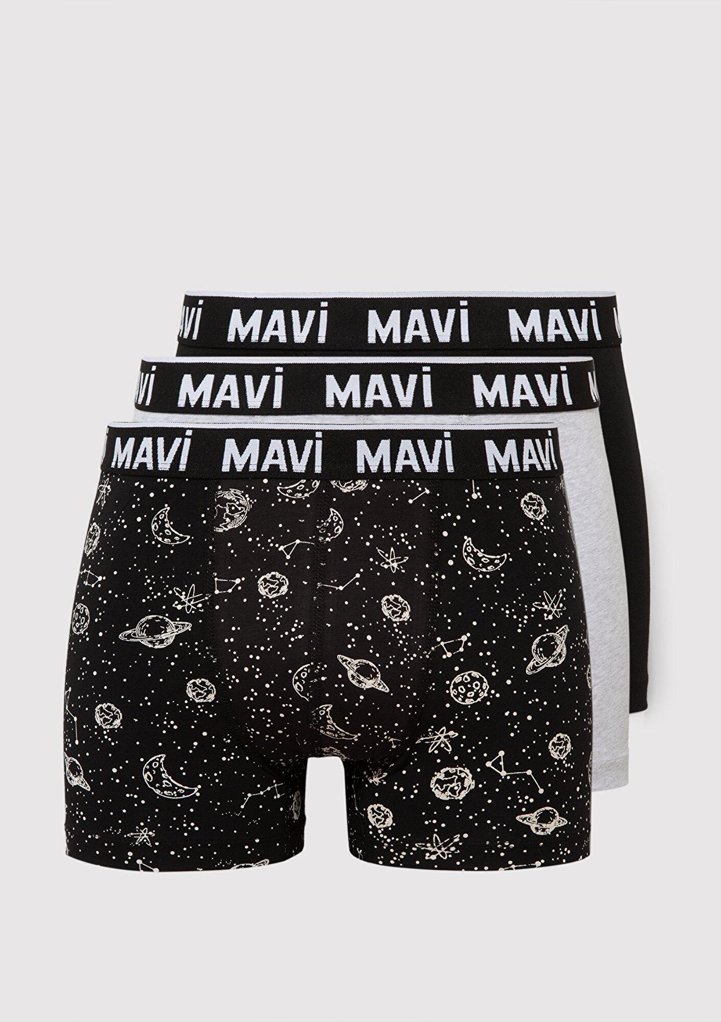 Mavi 3lü Baskılı Boxer 0911219-900