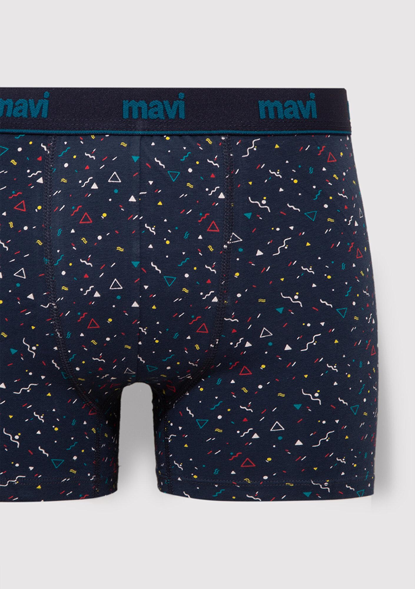 Mavi Baskılı Lacivert Boxer 092458-32184