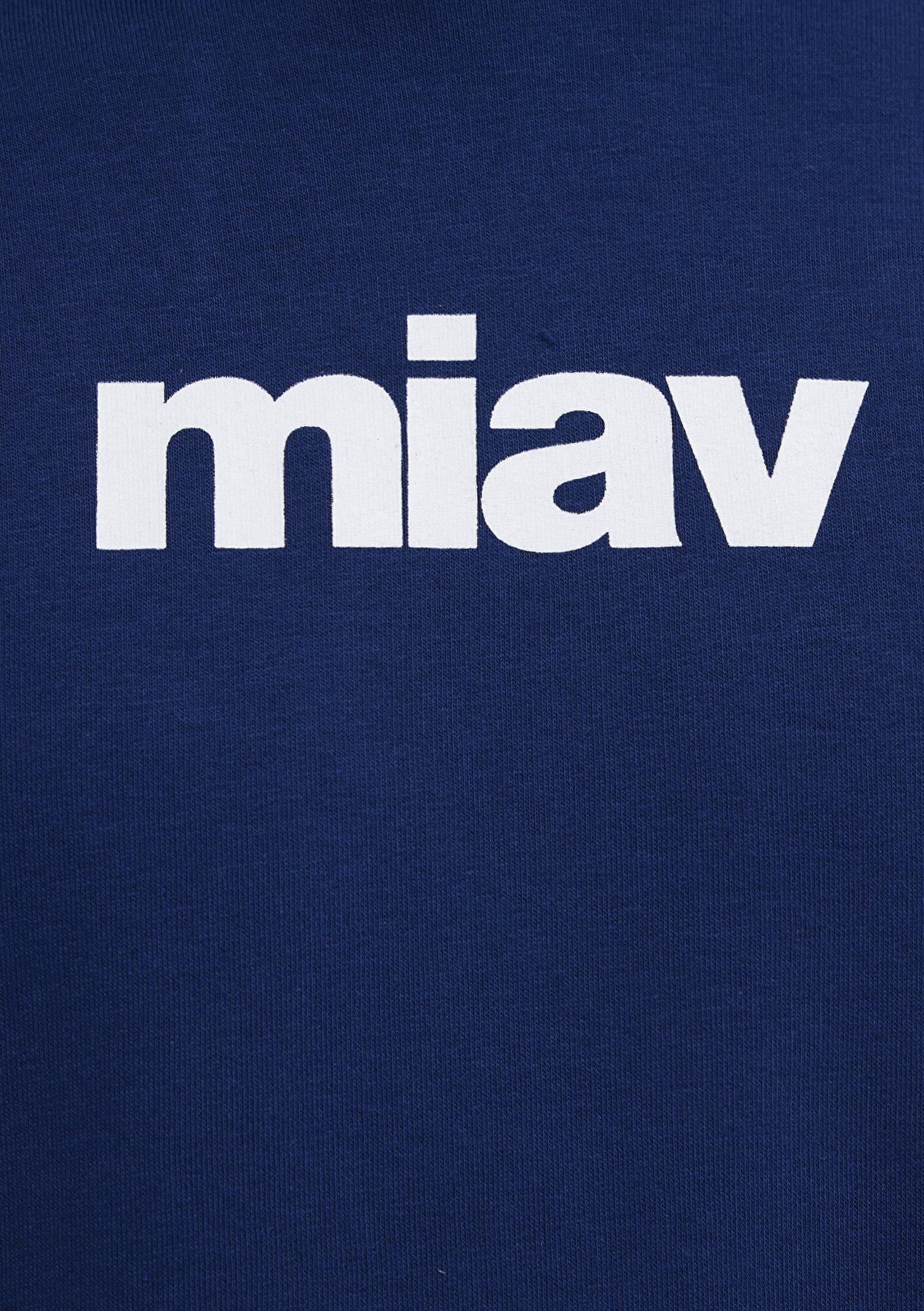 Mavi Miav Baskılı Kapüşonlu Mavi Sweatshirt 0S10001-70722