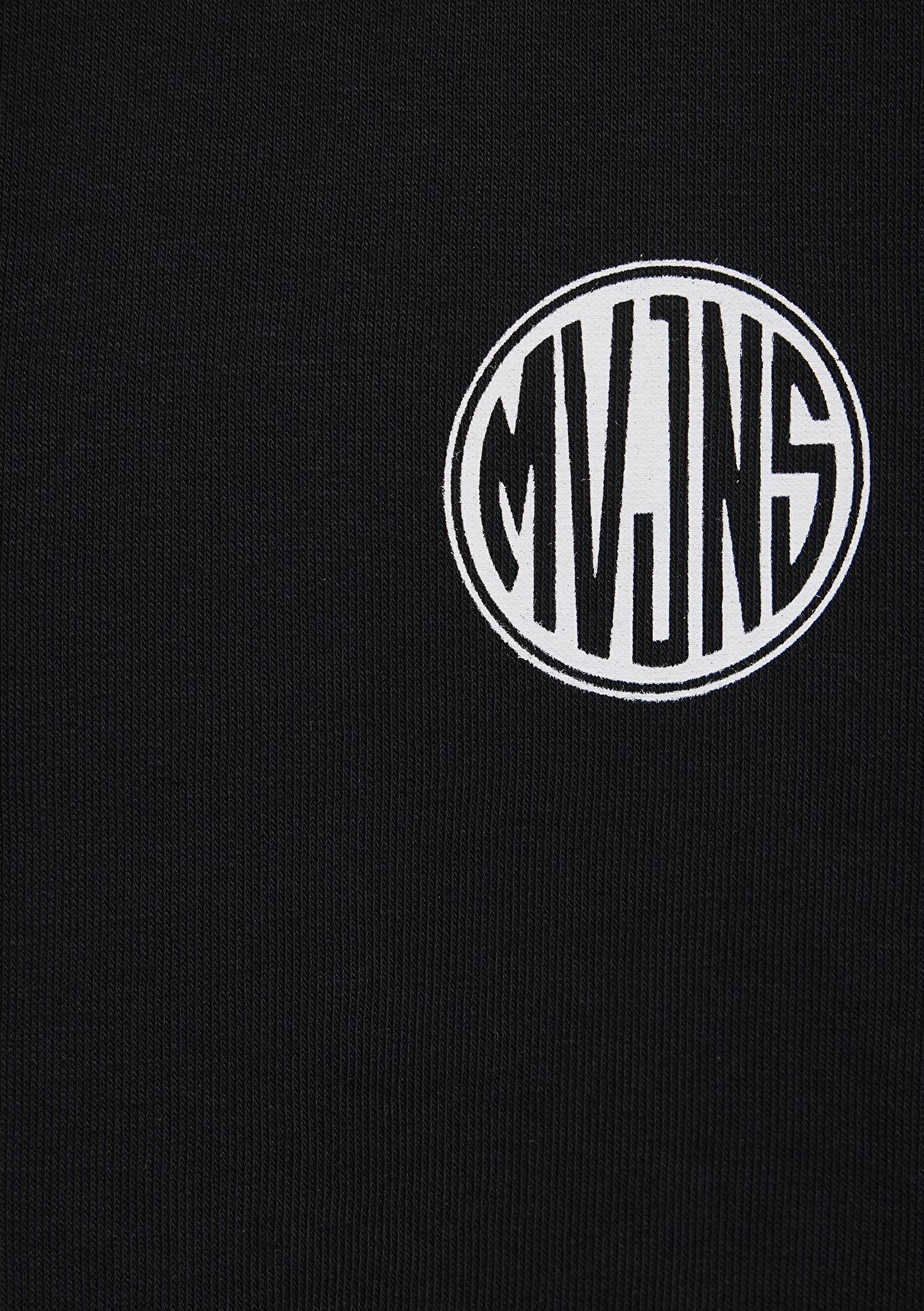 Mavi MVJNS Logo Baskılı Kapüşonlu Siyah Sweatshirt 0611786-900