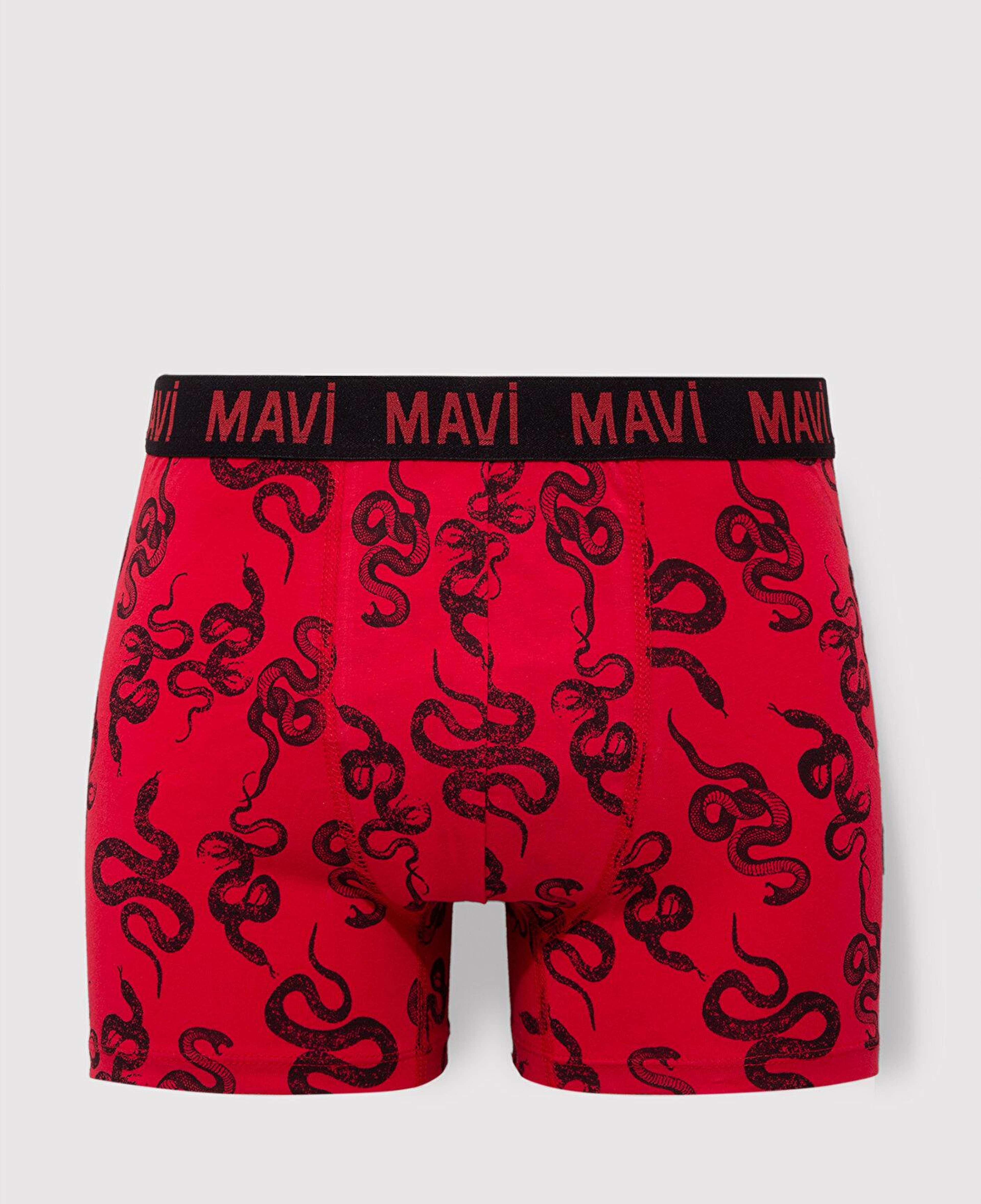 Mavi Yılan Baskılı Kırmızı Boxer 0911056-82677