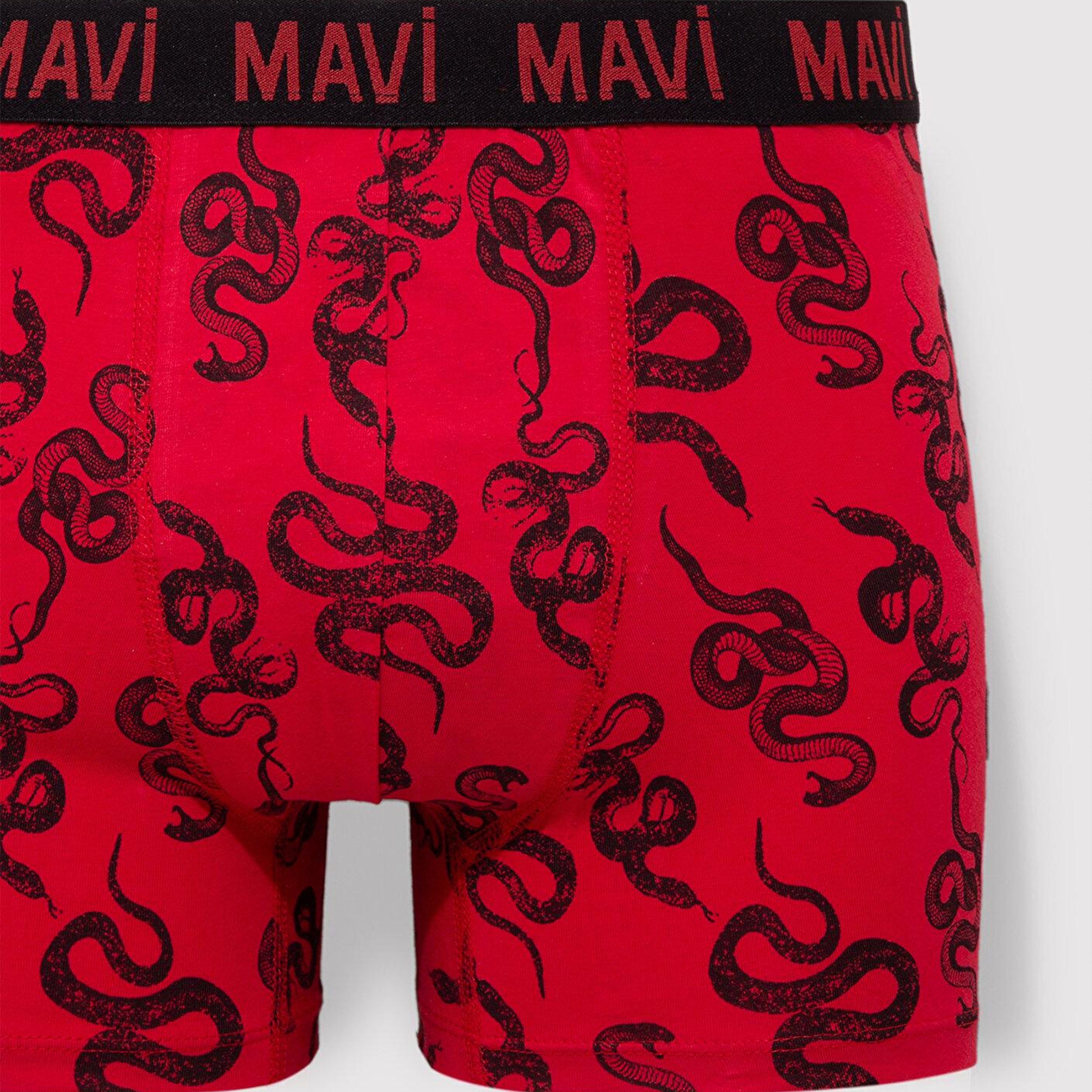 Mavi Yılan Baskılı Kırmızı Boxer 0911056-82677