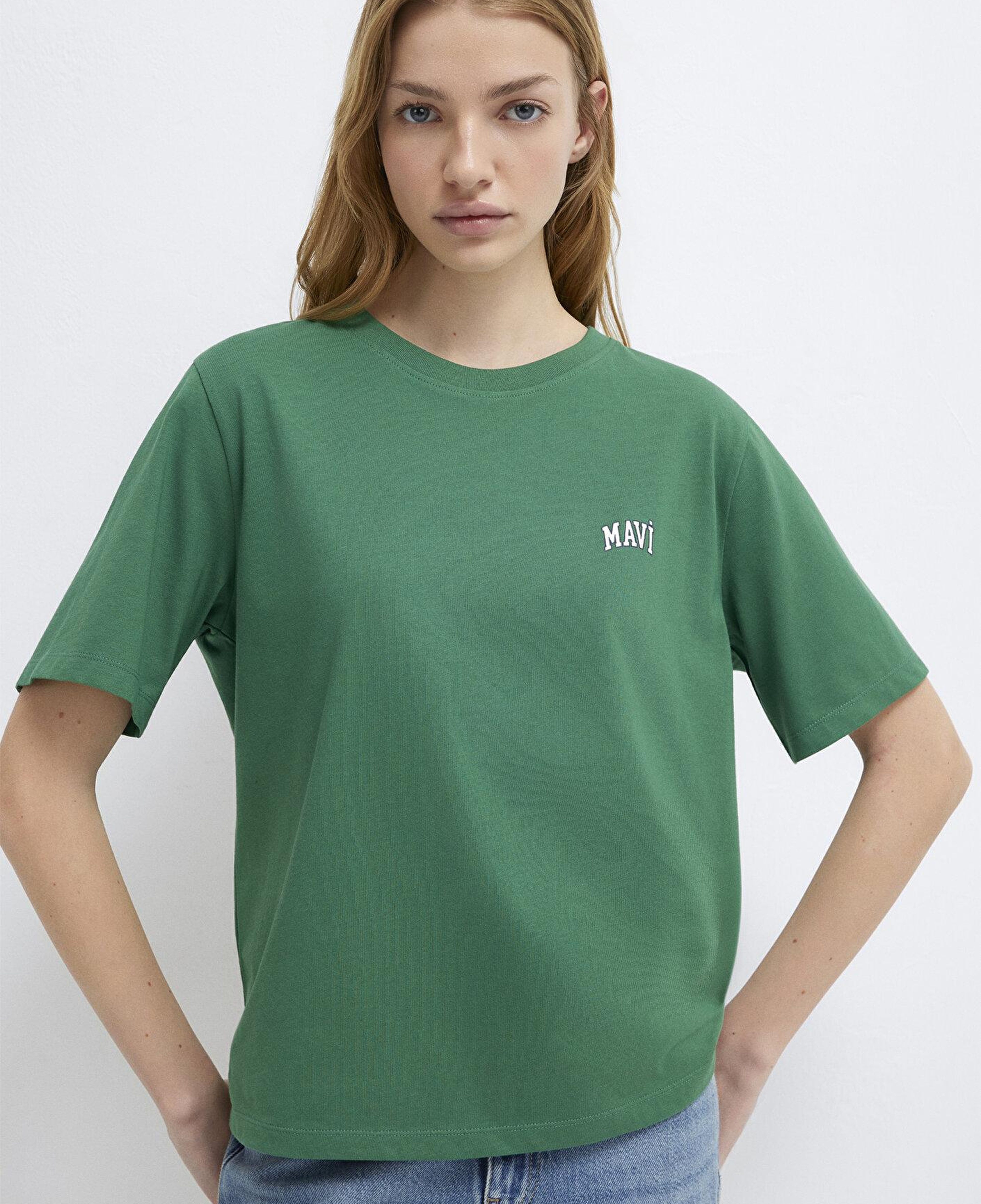 Mavi Mavi Logo Baskılı Yeşil Tişört Regular Fit / Normal Kesim 1611900-71874