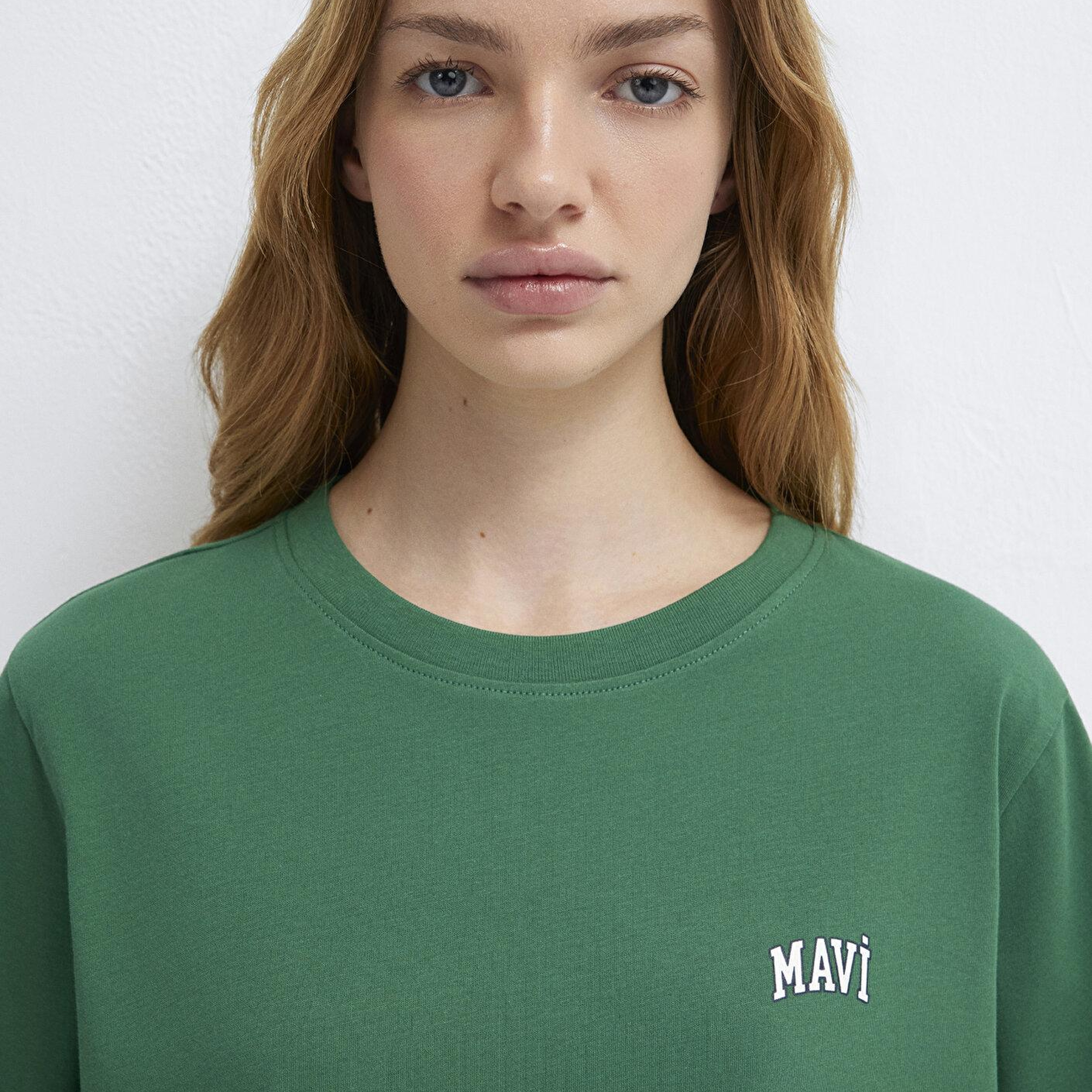 Mavi Mavi Logo Baskılı Yeşil Tişört Regular Fit / Normal Kesim 1611900-71874
