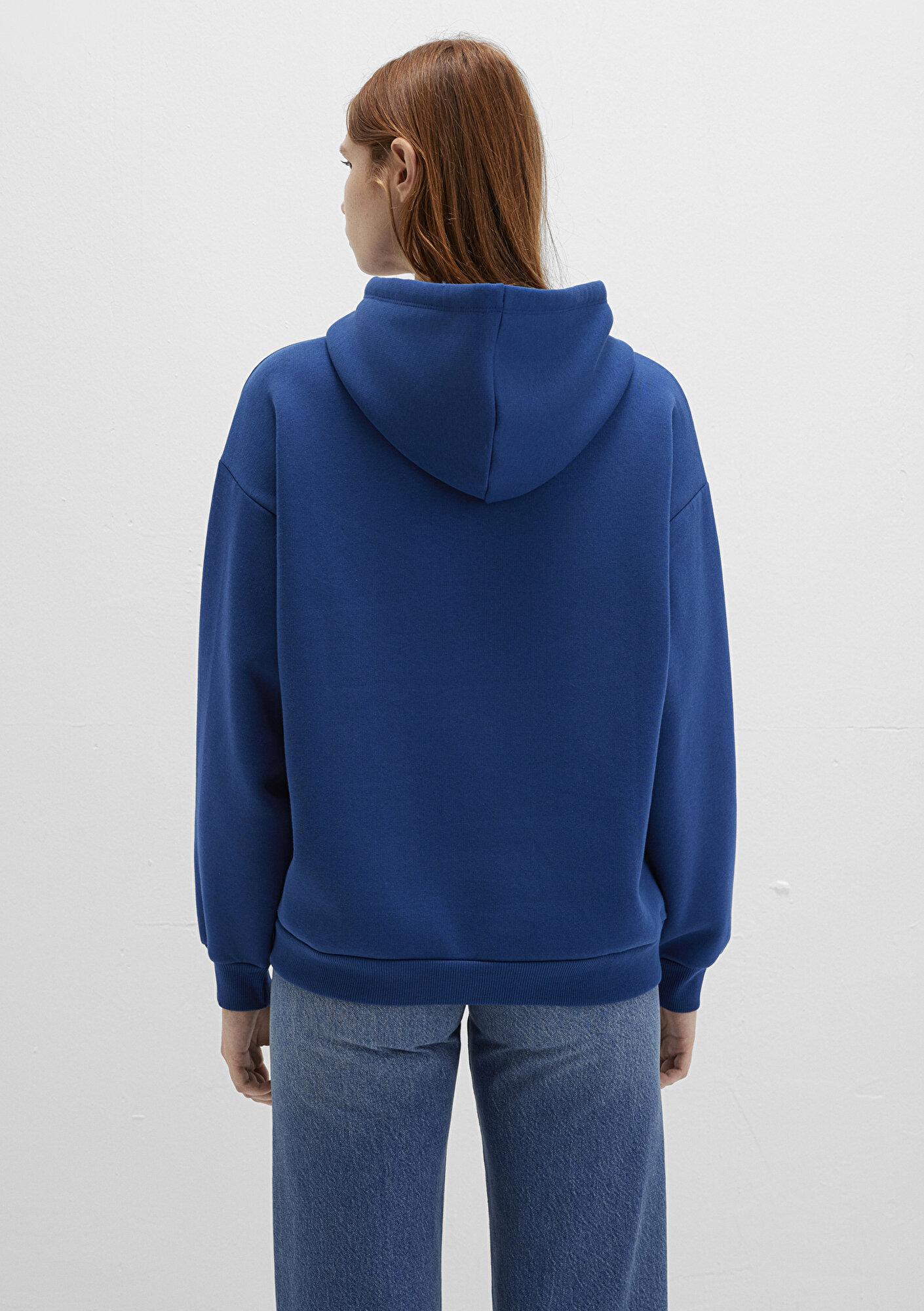Mavi Mavi Logo Baskılı Kapüşonlu Lacivert Sweatshirt 1600361-82625