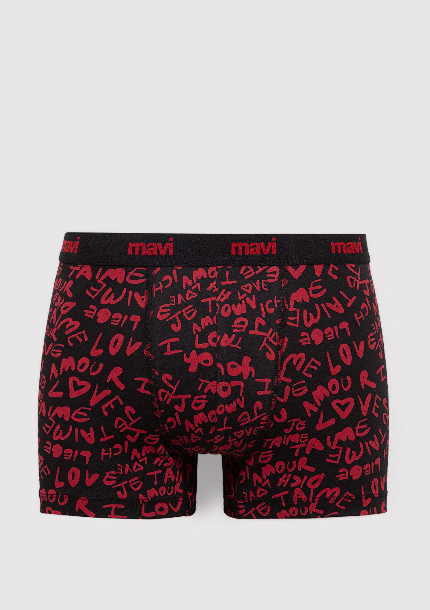 Mavi Baskılı Kırmızı Boxer 0910948-900