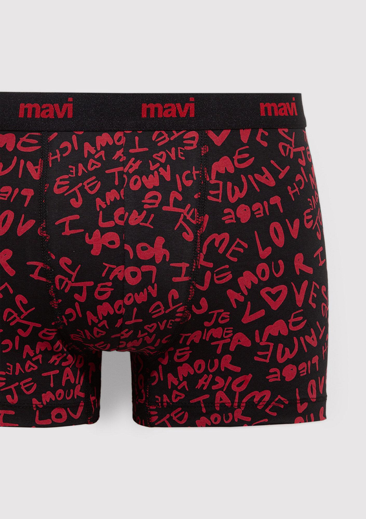 Mavi Baskılı Kırmızı Boxer 0910948-900