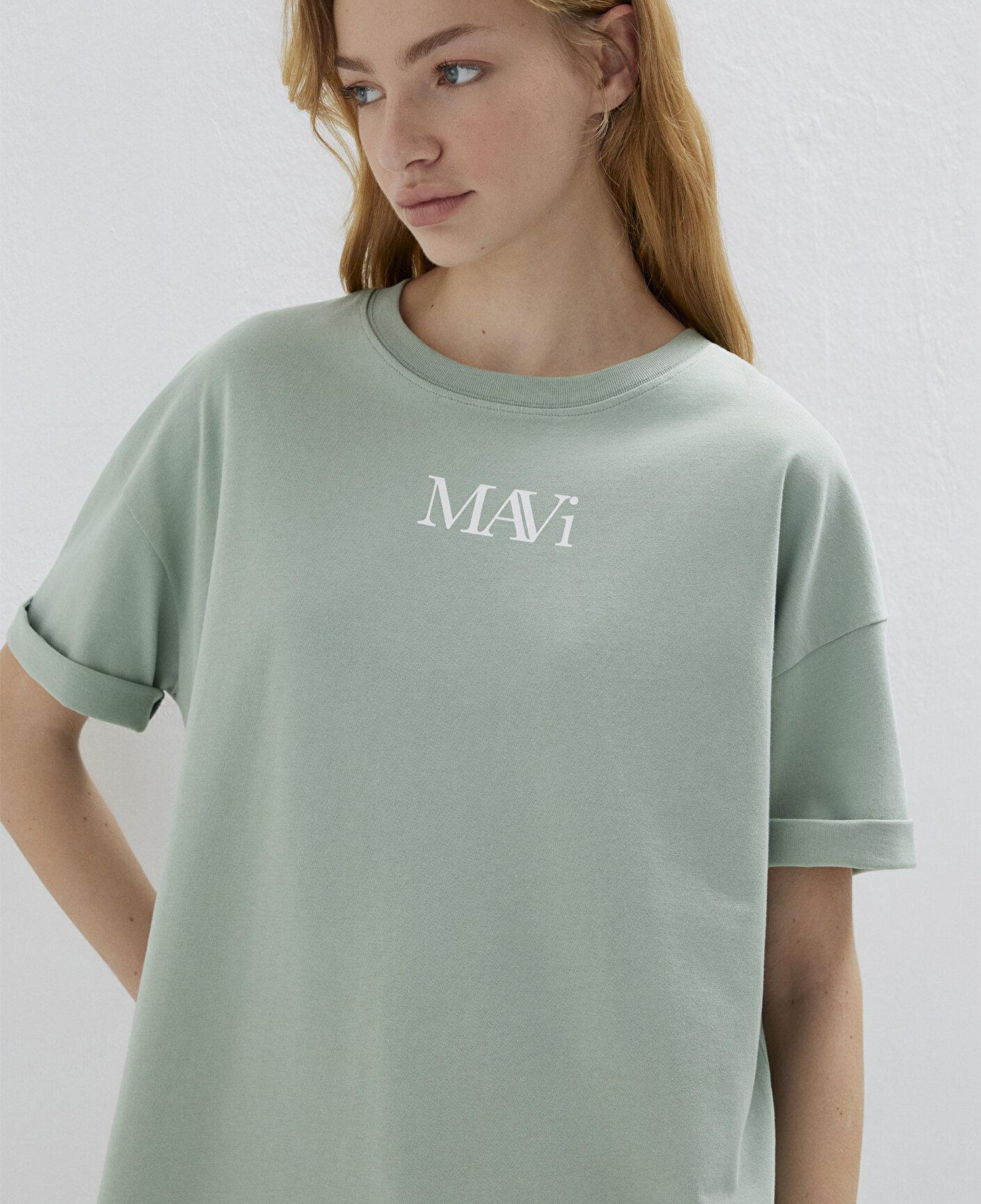 Mavi Mavi Logo Baskılı Yeşil Tişört Oversize / Geniş Kesim 1611593-71787
