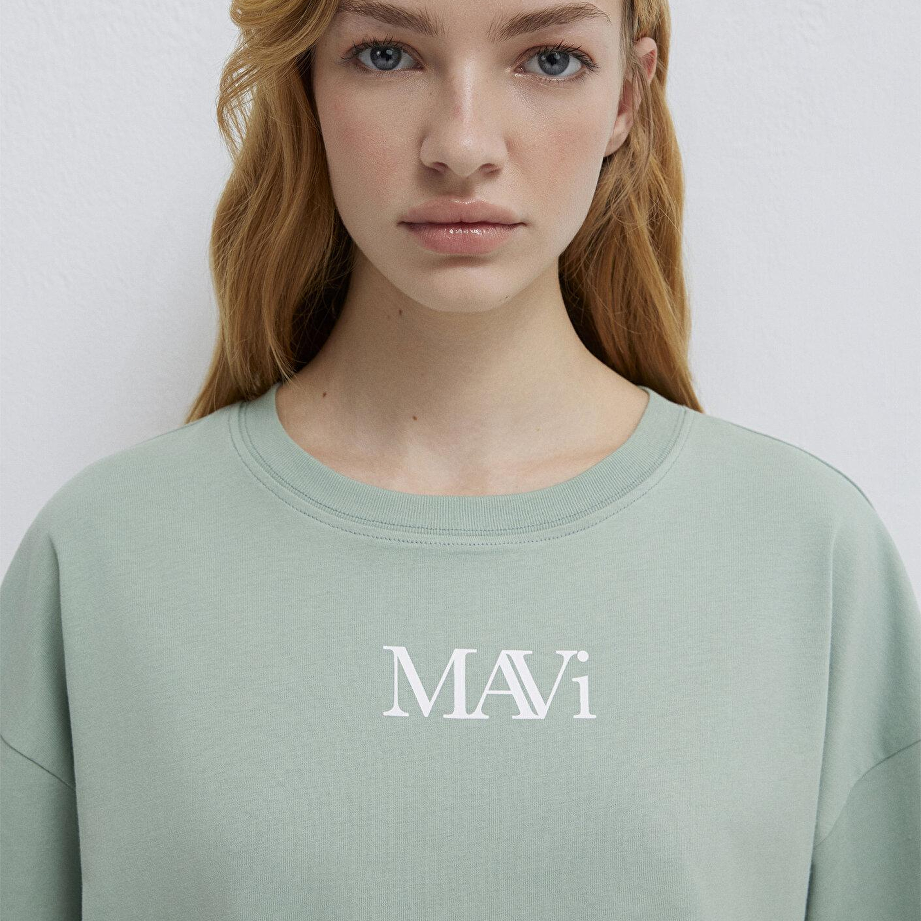 Mavi Mavi Logo Baskılı Yeşil Tişört Oversize / Geniş Kesim 1611593-71787
