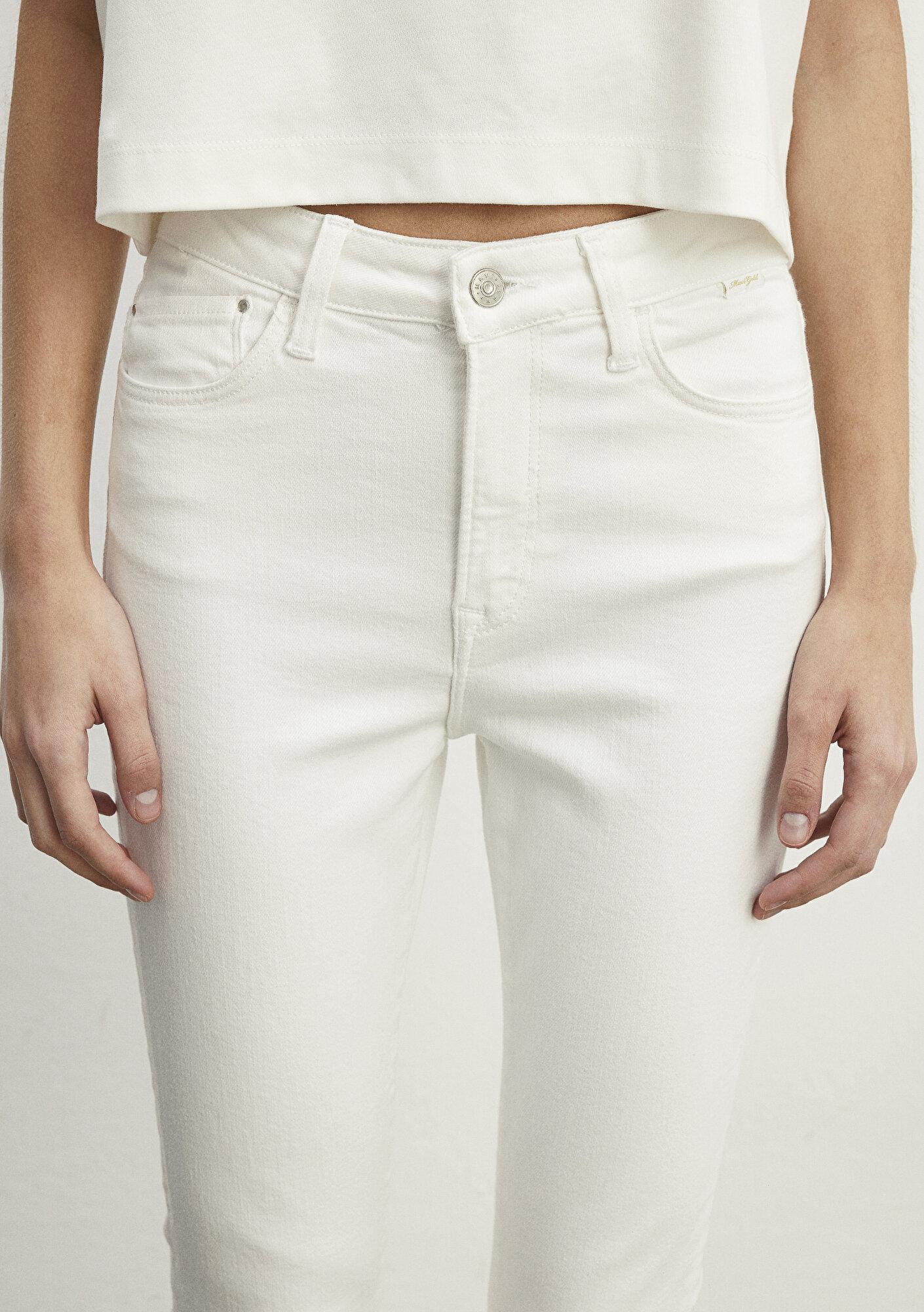 Mavi Serenay Gold Shape Beyaz Jean Pantolon 100980-83673