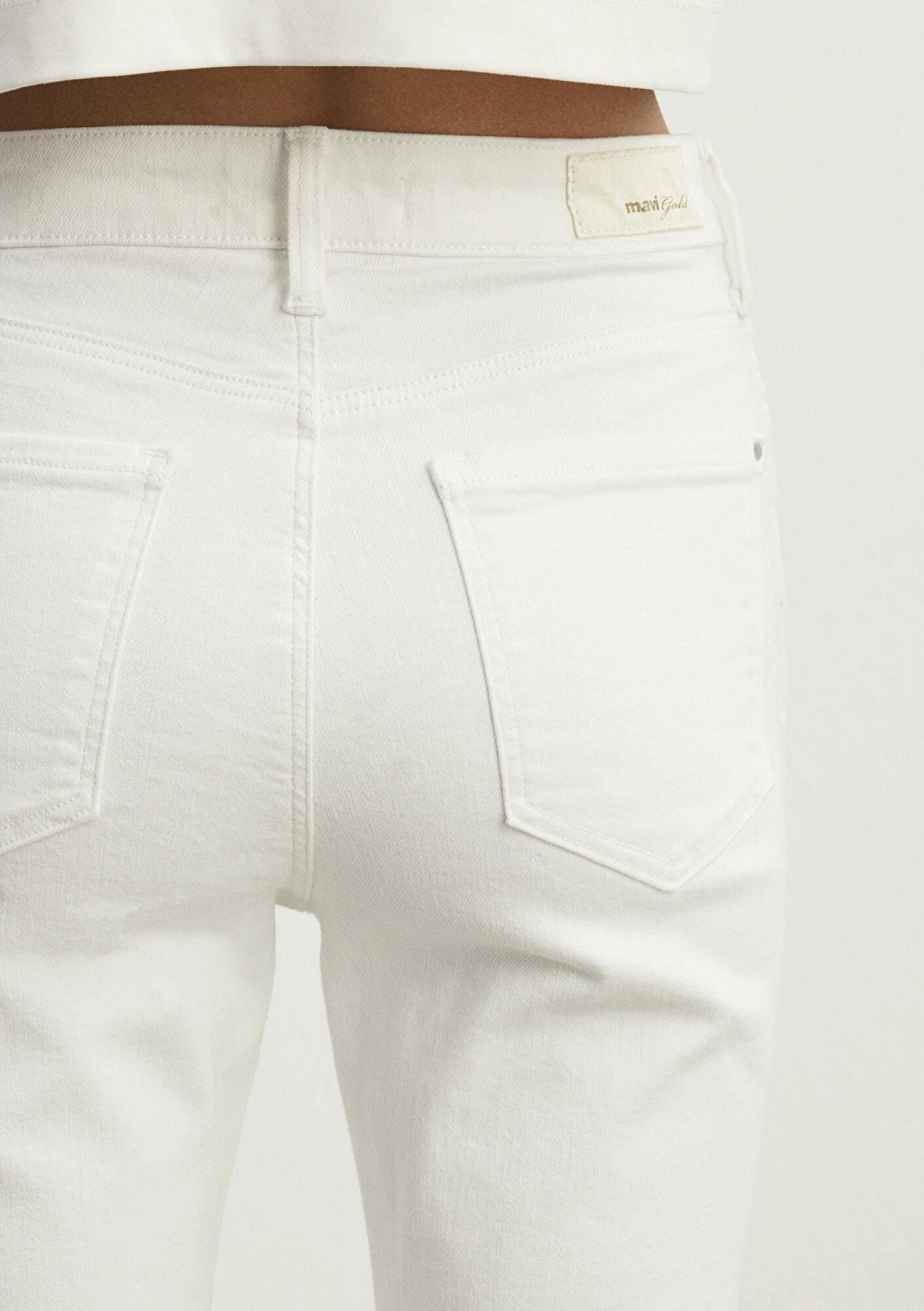 Mavi Serenay Gold Shape Beyaz Jean Pantolon 100980-83673