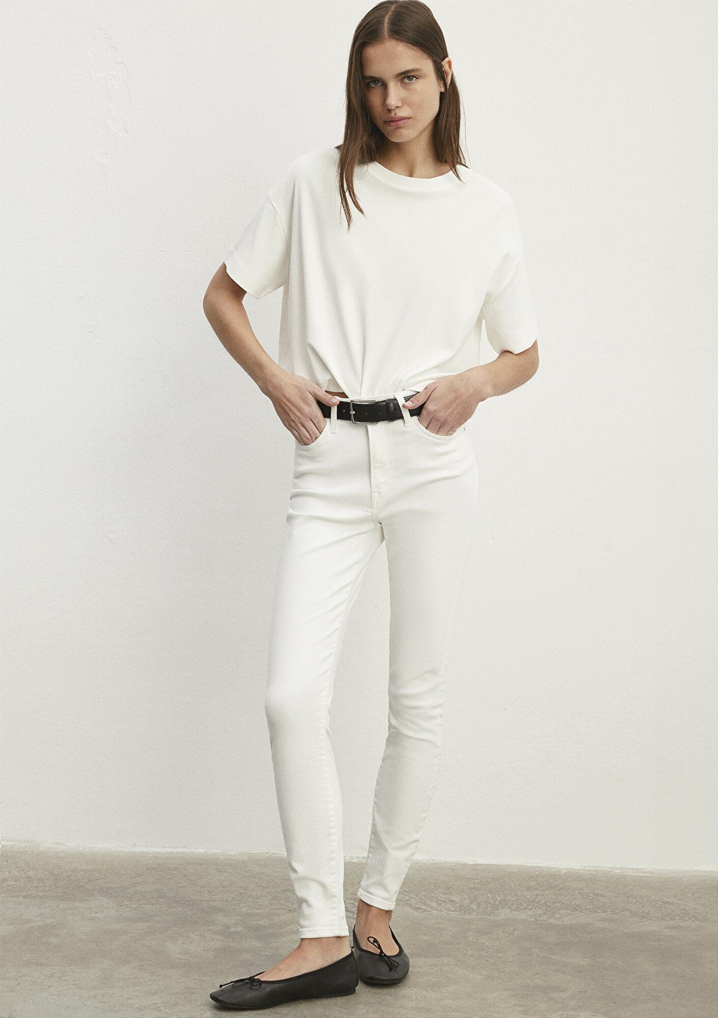 Mavi Serenay Gold Shape Beyaz Jean Pantolon 100980-83673