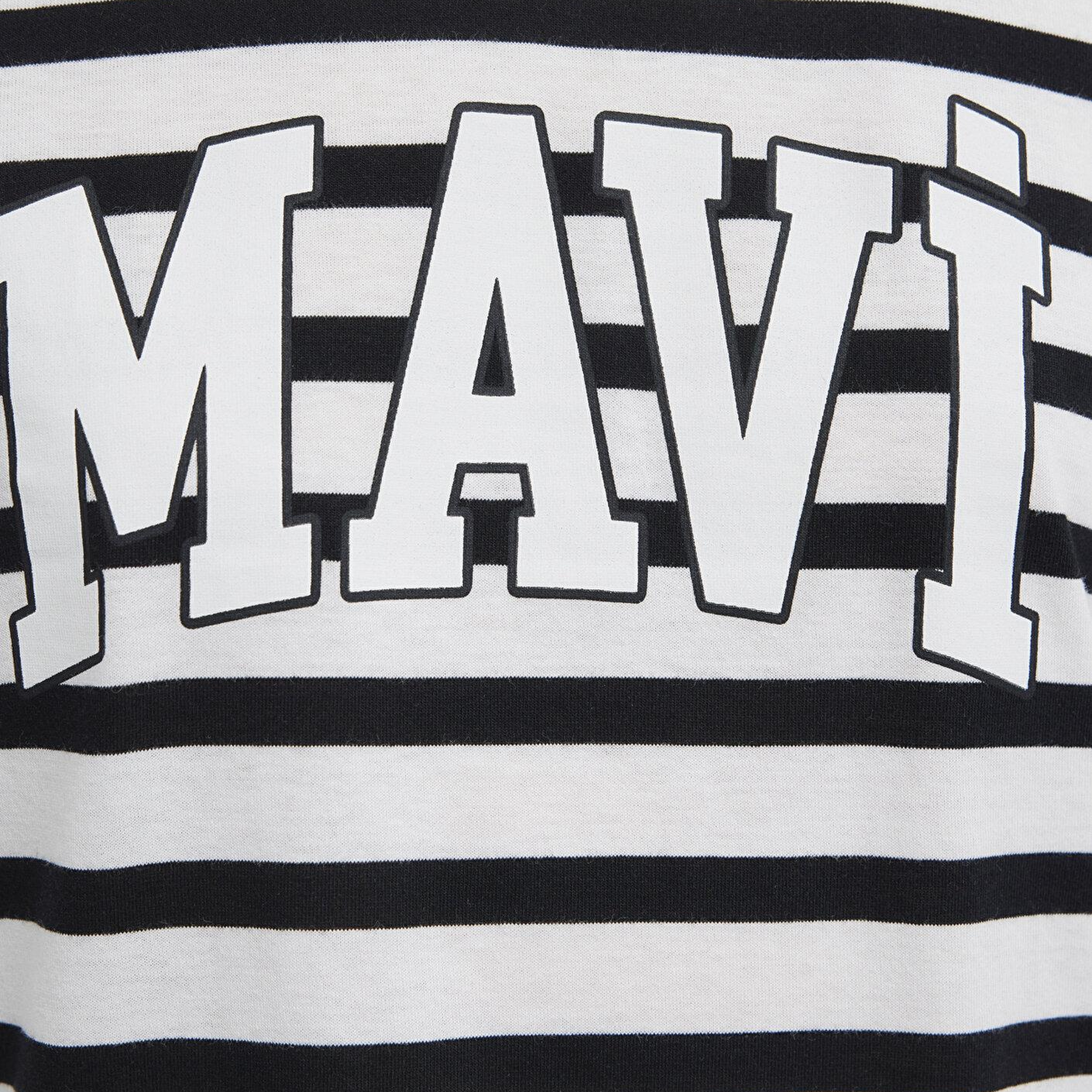 Mavi Mavi Logo Baskılı Siyah Çizgili Tişört Regular Fit / Normal Kesim 1611360-84041
