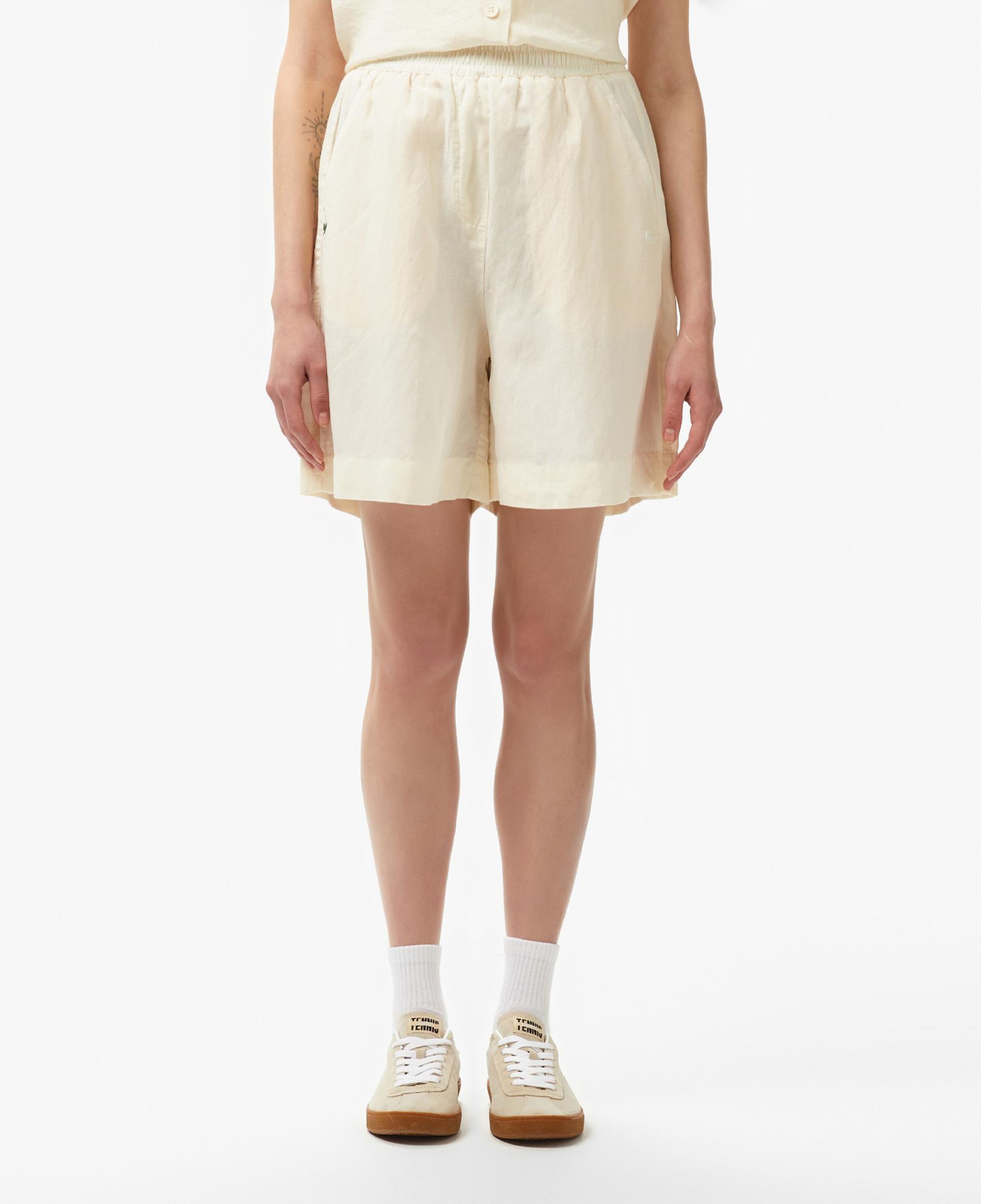 Lacoste Kadın Regular Fit Beyaz Bermuda Şort