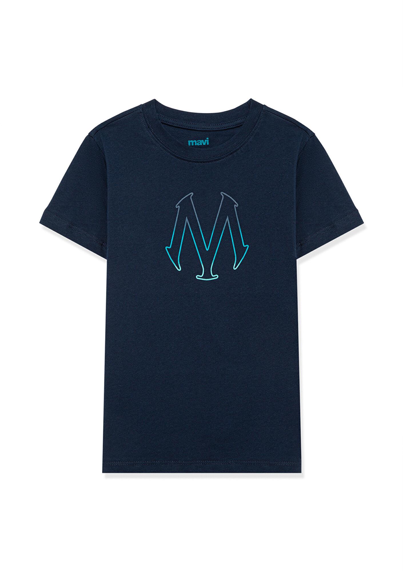 Mavi Mühür Logo Baskılı Lacivert Tişört Regular Fit / Normal Kesim 6610044-70490