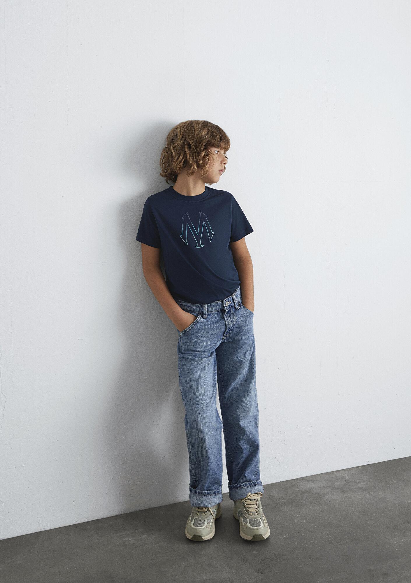 Mavi Mühür Logo Baskılı Lacivert Tişört Regular Fit / Normal Kesim 6610044-70490