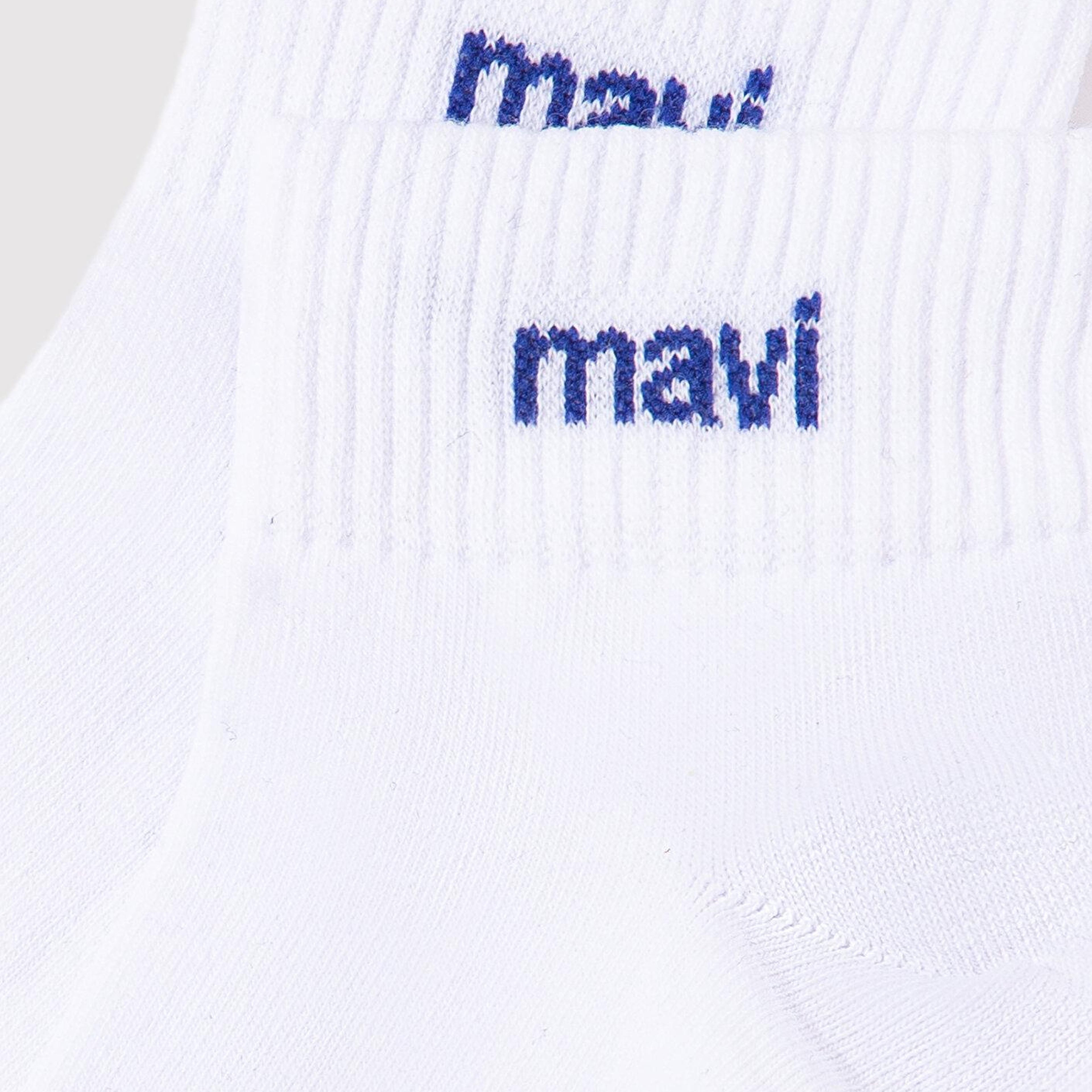 Mavi Mavi Logo Detaylı Beyaz Soket Çorap 1910331-620
