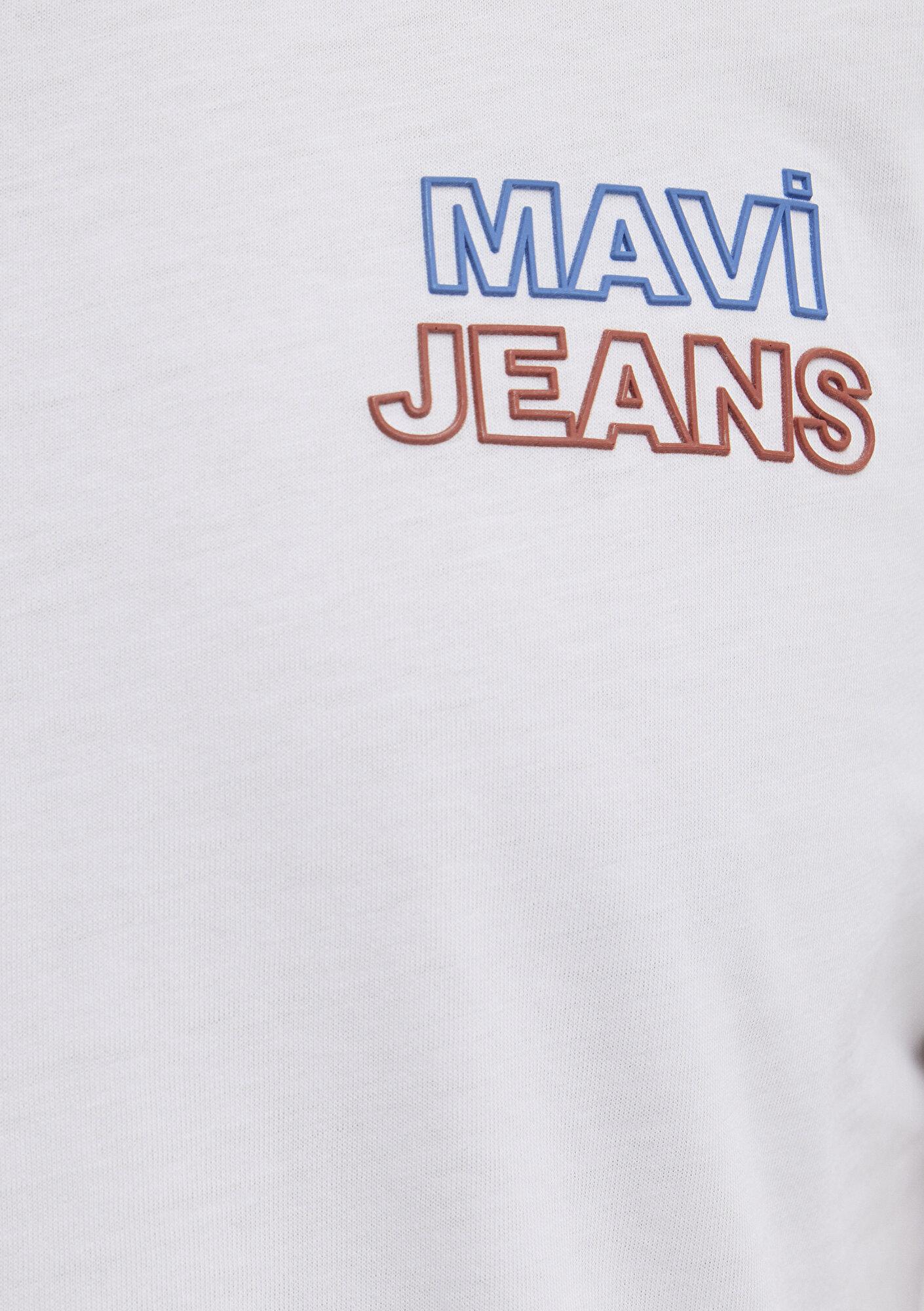 Mavi Mavi Jeans Baskılı Beyaz Tişört Slim Fit / Dar Kesim 066841-620
