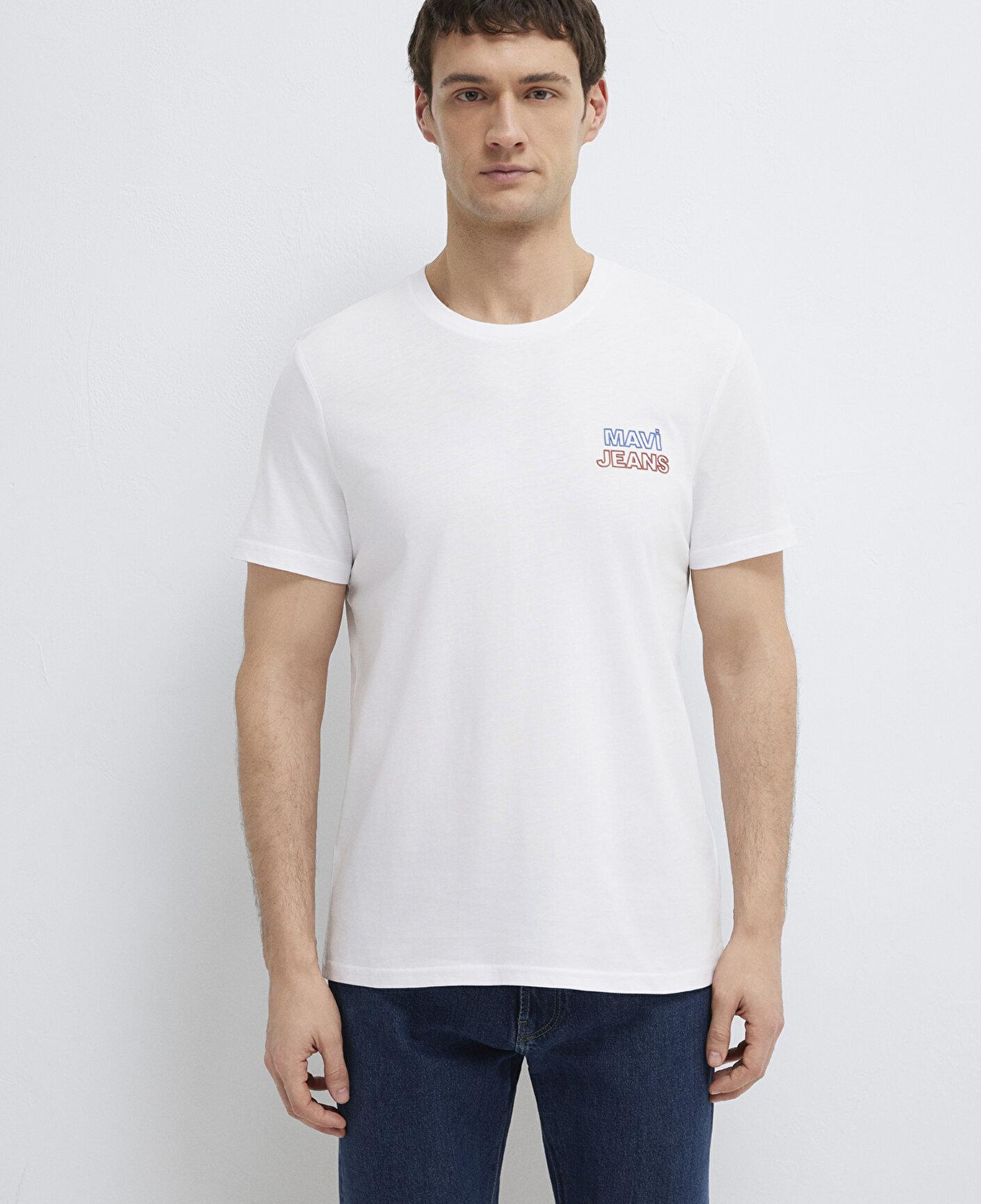 Mavi Mavi Jeans Baskılı Beyaz Tişört Slim Fit / Dar Kesim 066841-620