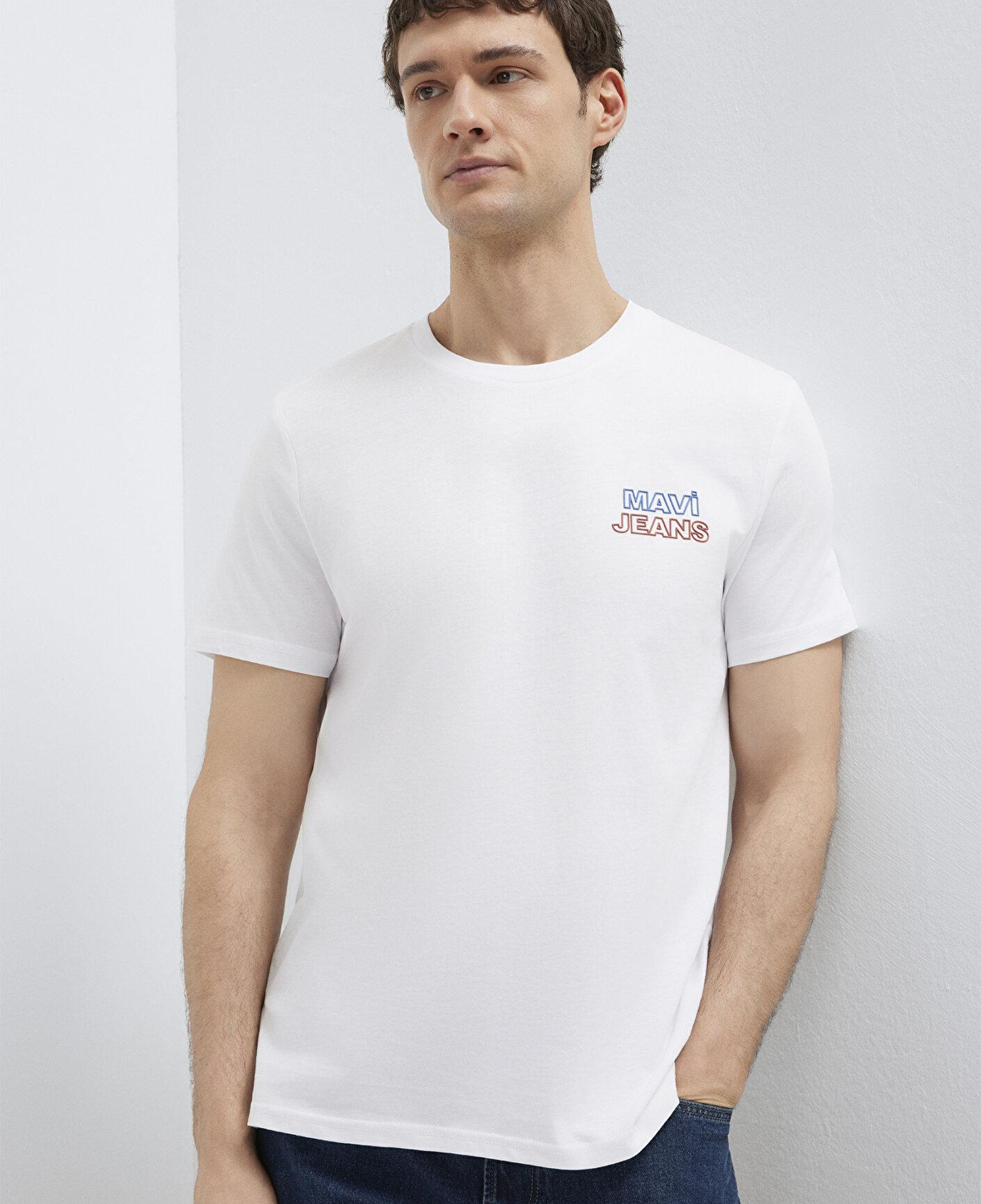 Mavi Mavi Jeans Baskılı Beyaz Tişört Slim Fit / Dar Kesim 066841-620