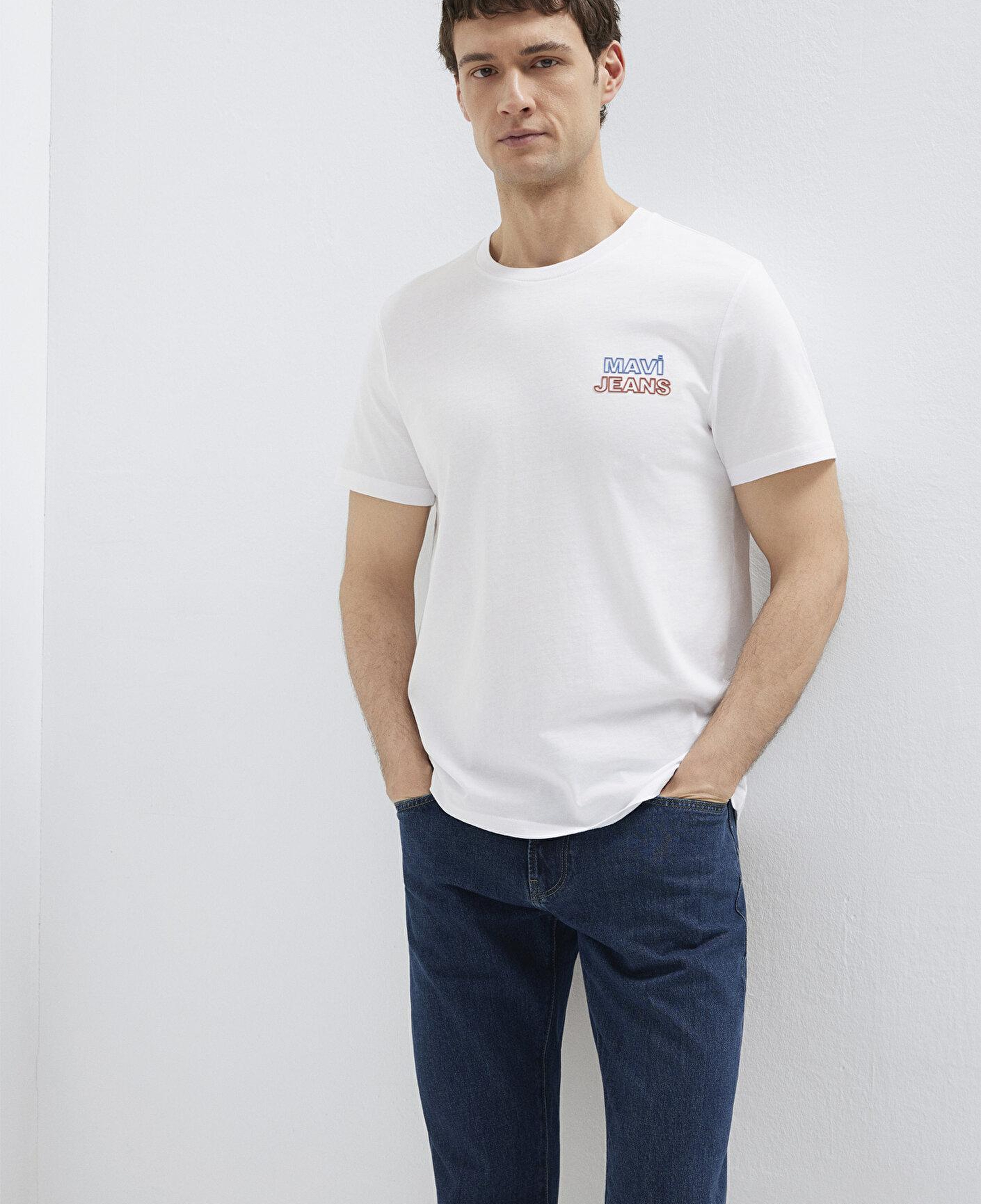 Mavi Mavi Jeans Baskılı Beyaz Tişört Slim Fit / Dar Kesim 066841-620