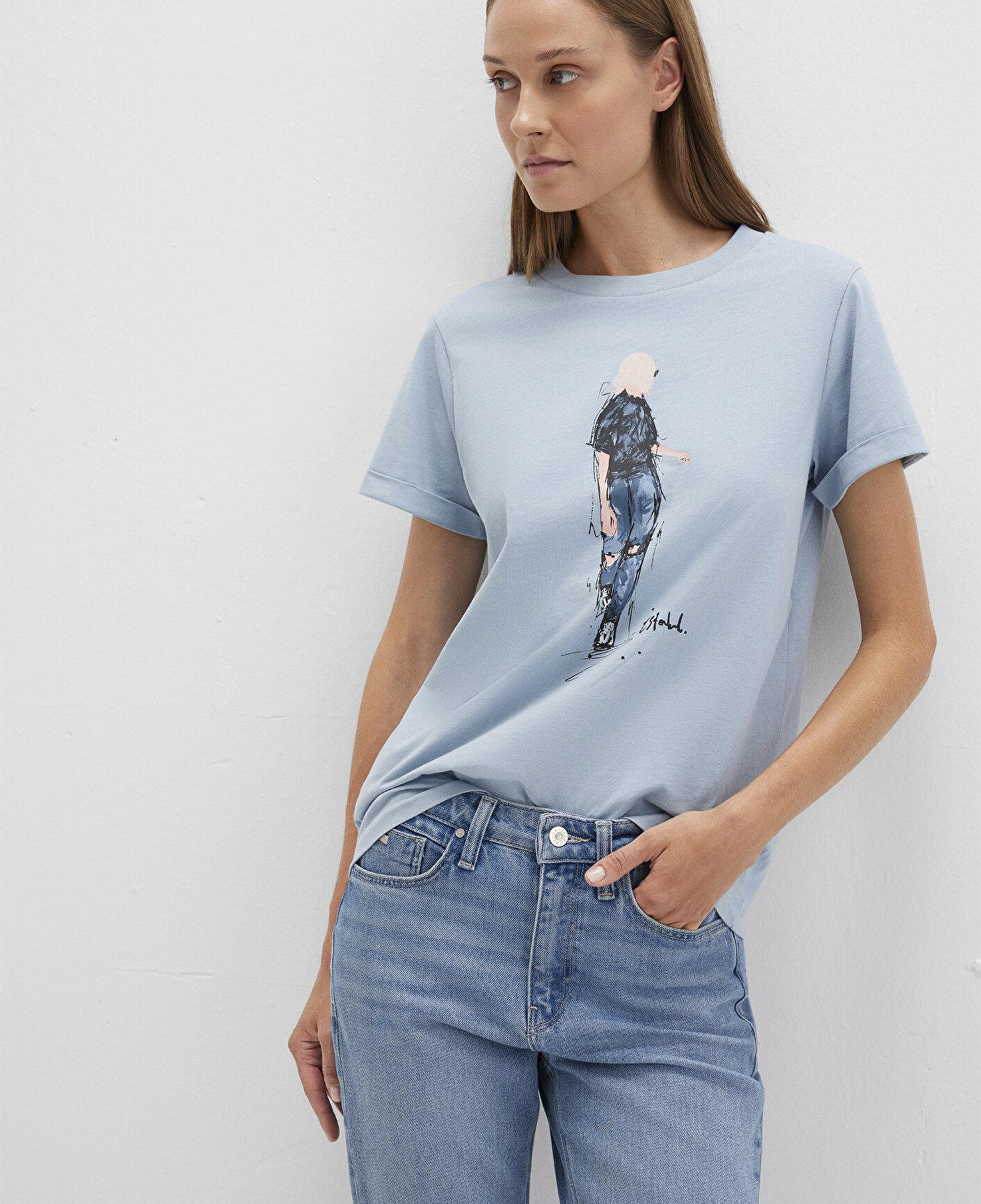 Mavi Denim Kız Baskılı Mavi İstanbul Tişört Regular Fit / Normal Kesim 1610222-70816