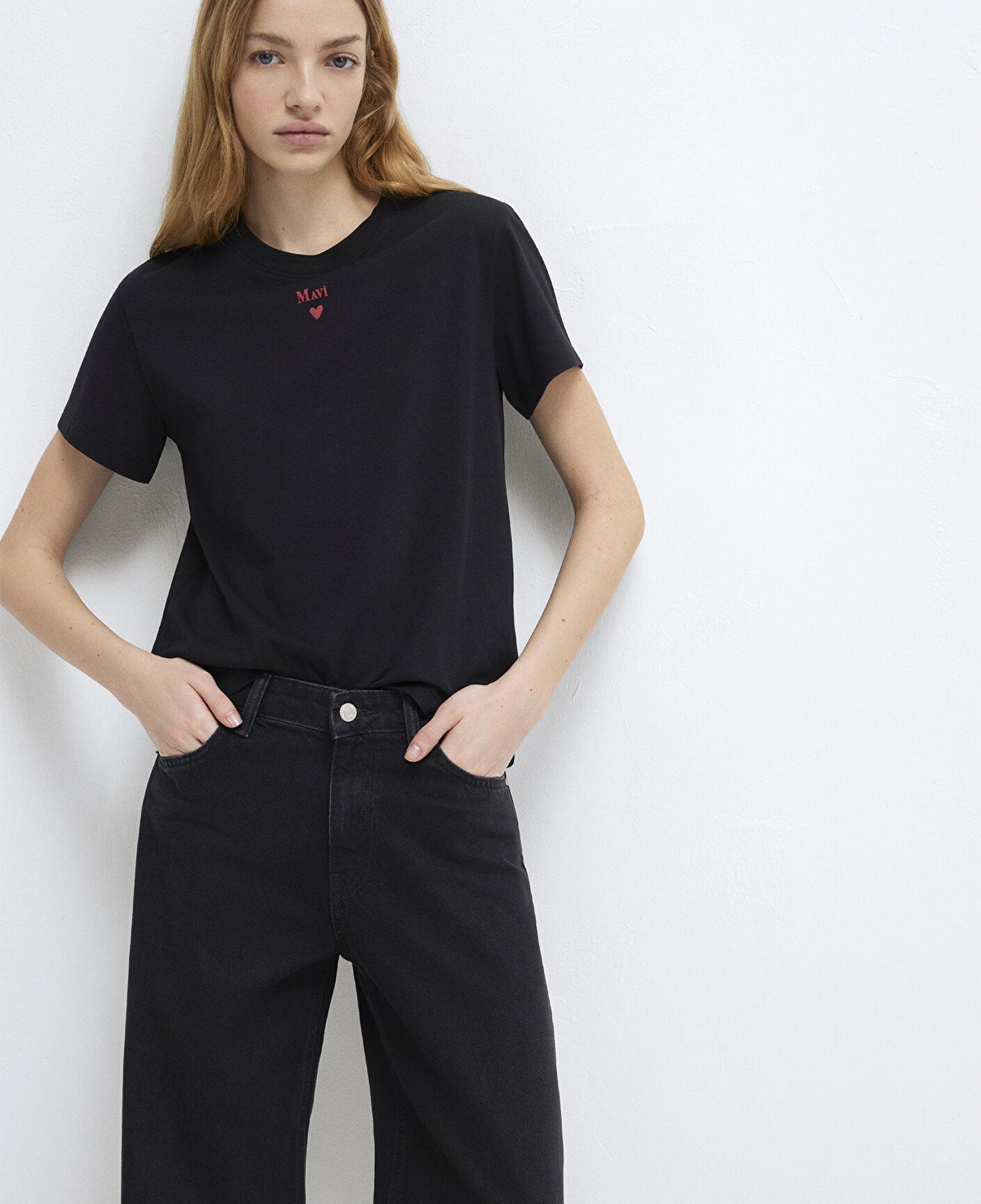 Mavi Mavi Logo Baskılı Siyah Tişört Semi Slim Fit / Yarı Dar Kesim 1601185-900