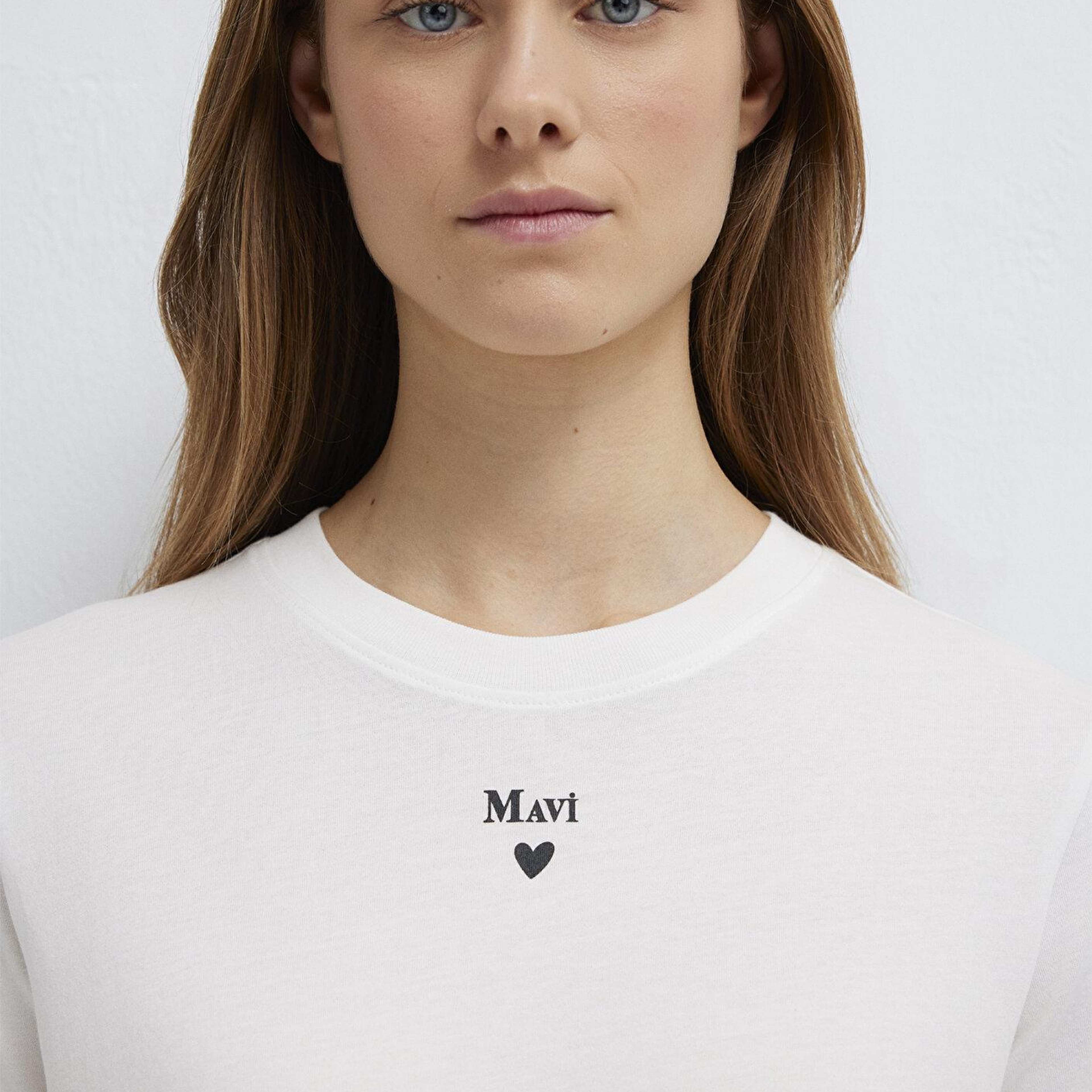 Mavi Mavi Logo Baskılı Beyaz Tişört Semi Slim Fit / Yarı Dar Kesim 1601185-33389