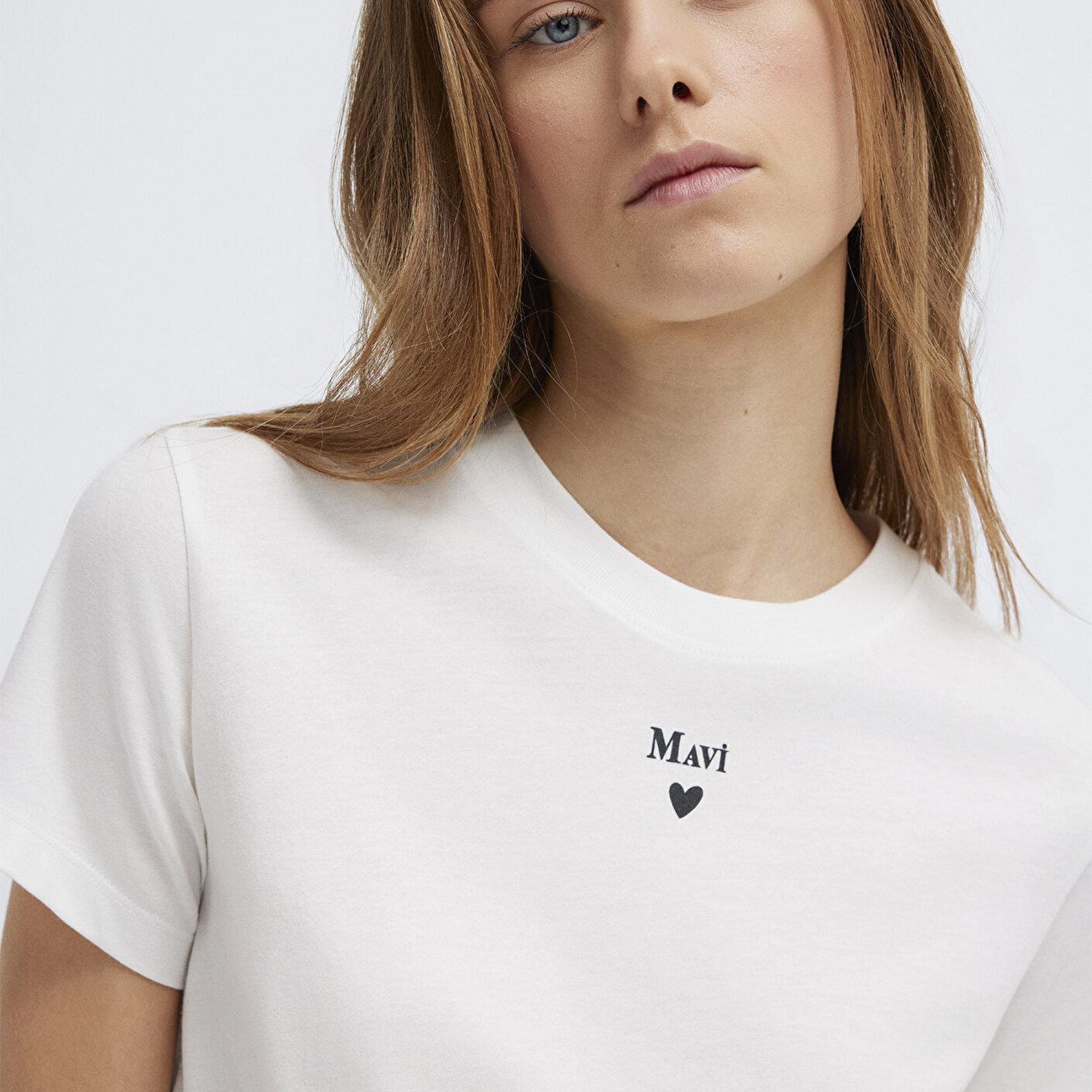 Mavi Mavi Logo Baskılı Beyaz Tişört Semi Slim Fit / Yarı Dar Kesim 1601185-33389
