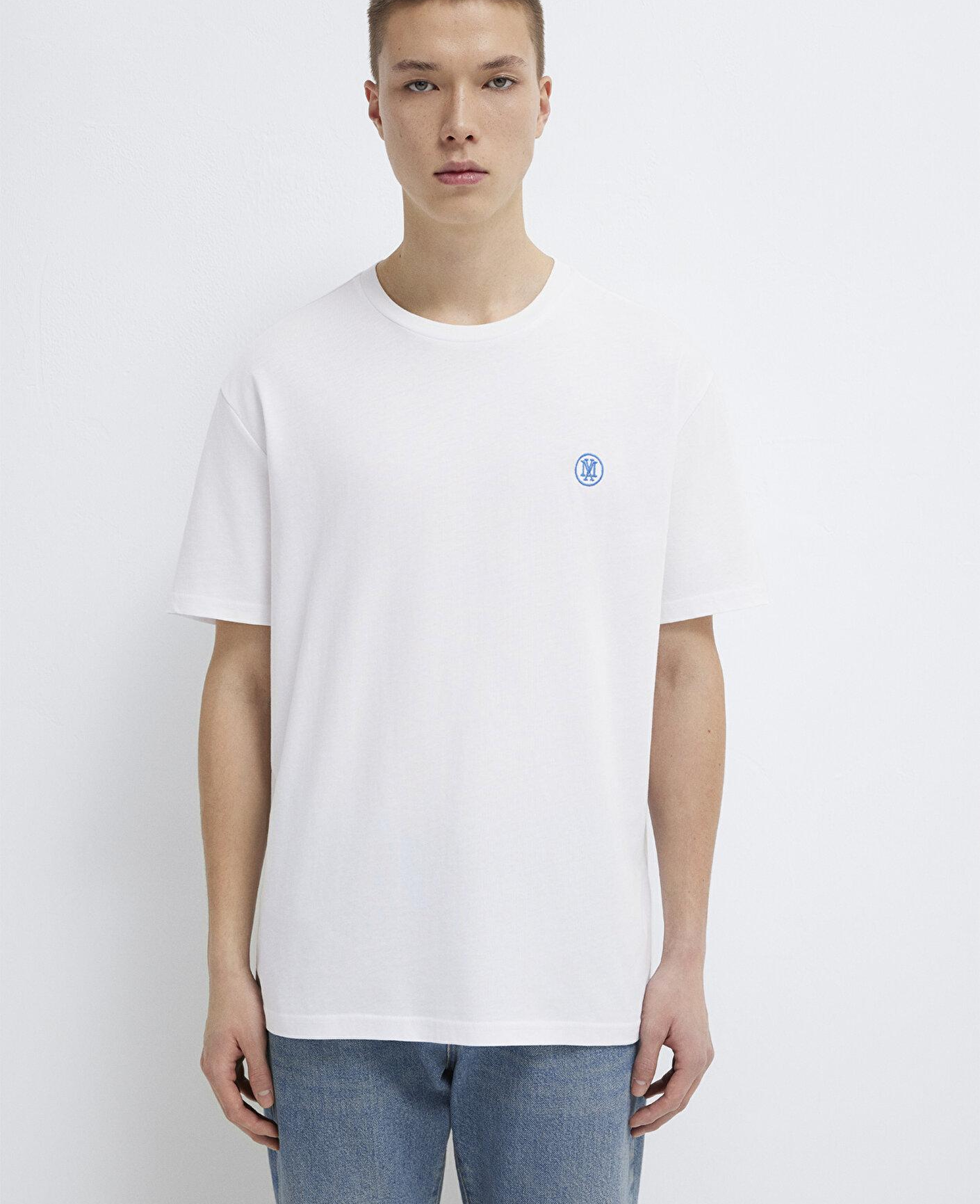 Mavi Mavi Logo İşlemeli Beyaz Basic Tişört Loose Fit / Bol Rahat Kesim 067074-620