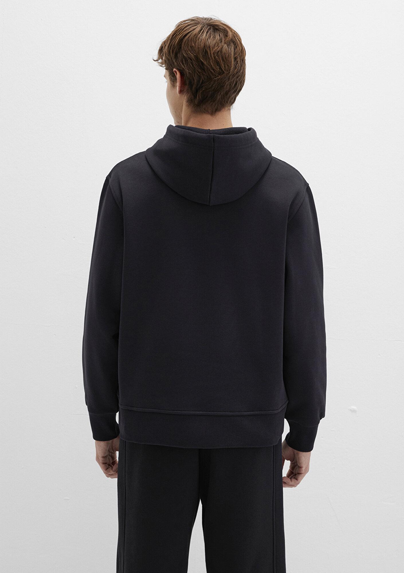 Mavi Mavi Logo Nakışlı Kapüşonlu Siyah Sweatshirt 065809-900