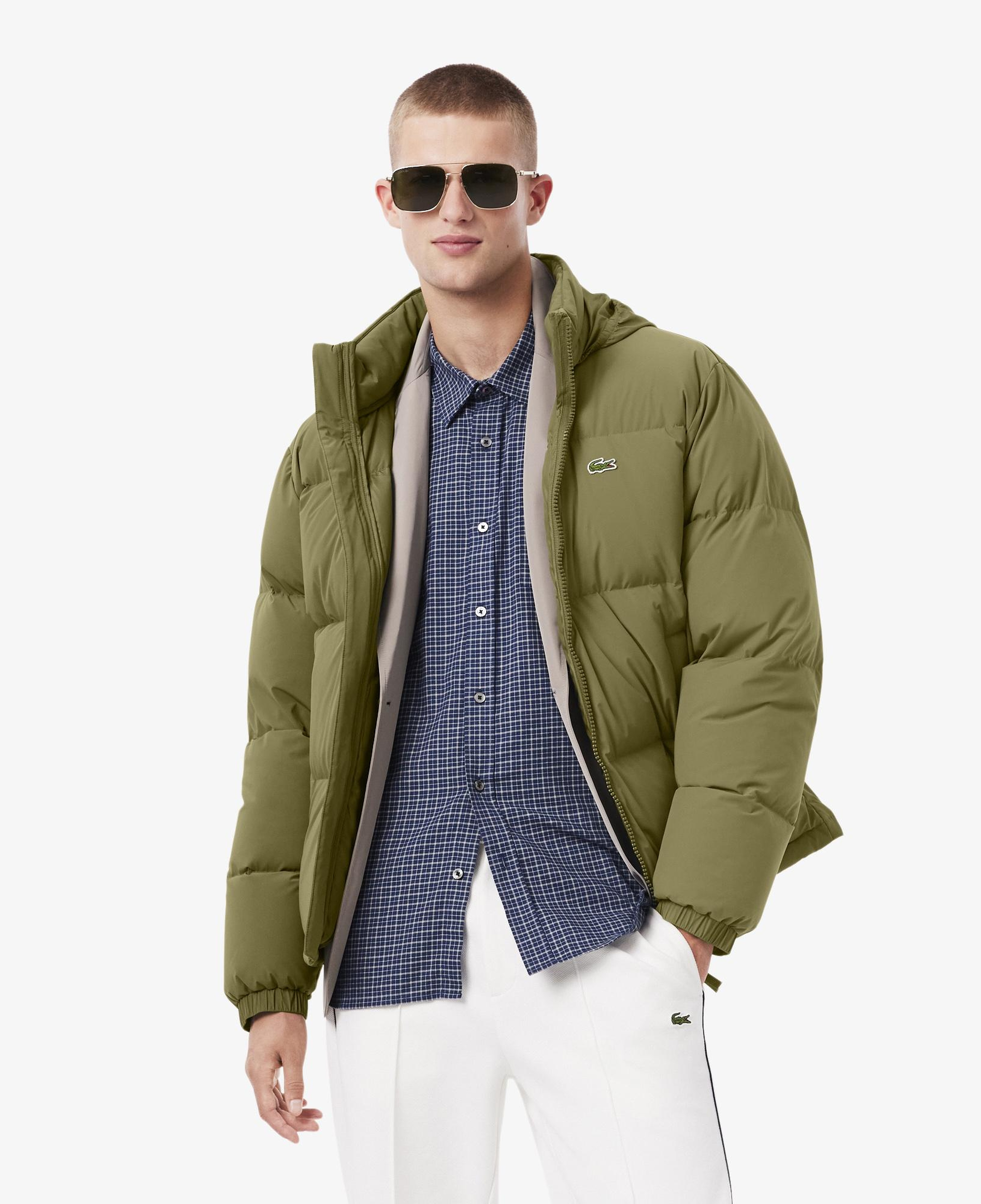 Lacoste Erkek Relaxed Fit Kapüşonlu Haki Mont