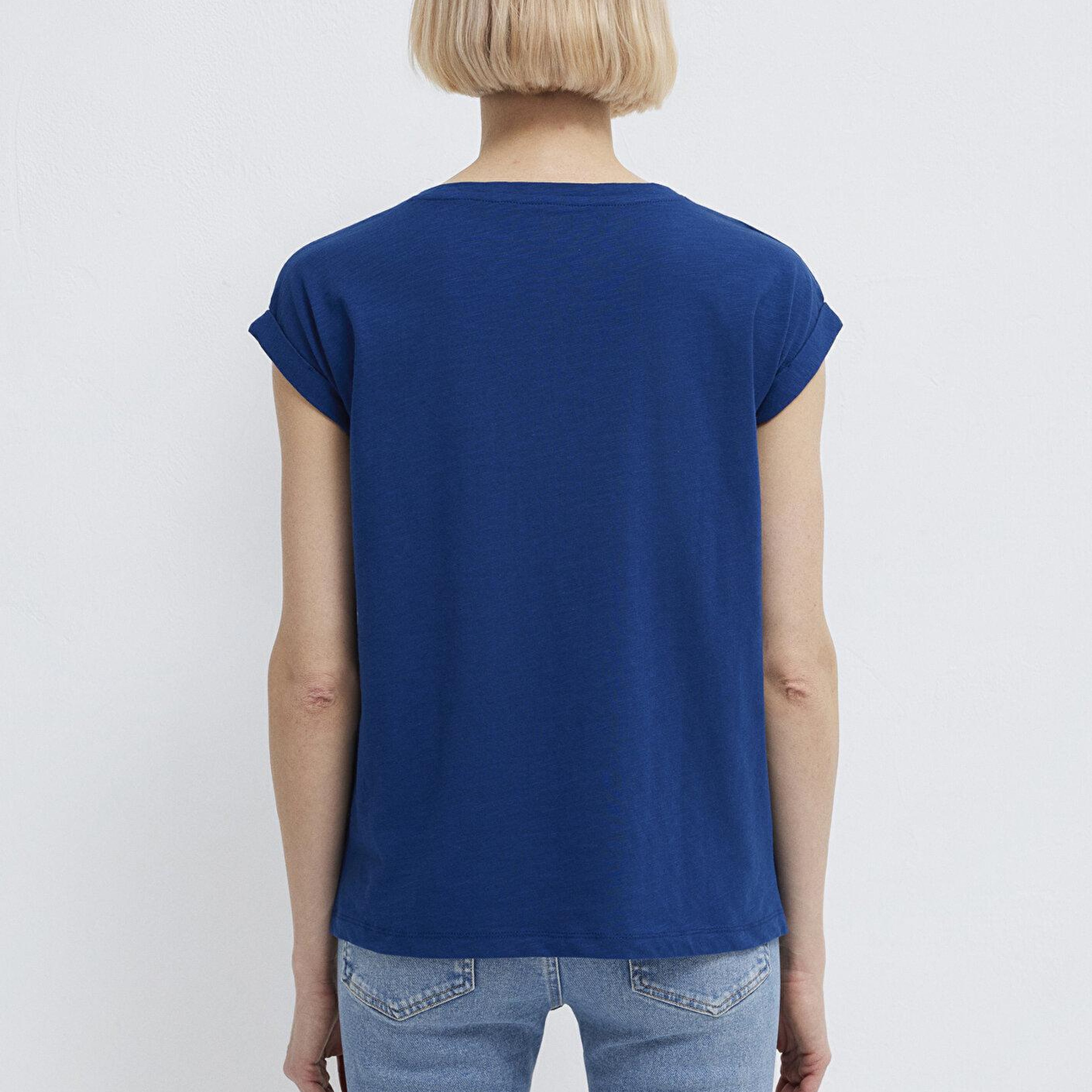 Mavi Lacivert Basic Tişört Loose Fit / Bol Rahat Kesim 1600961-30808