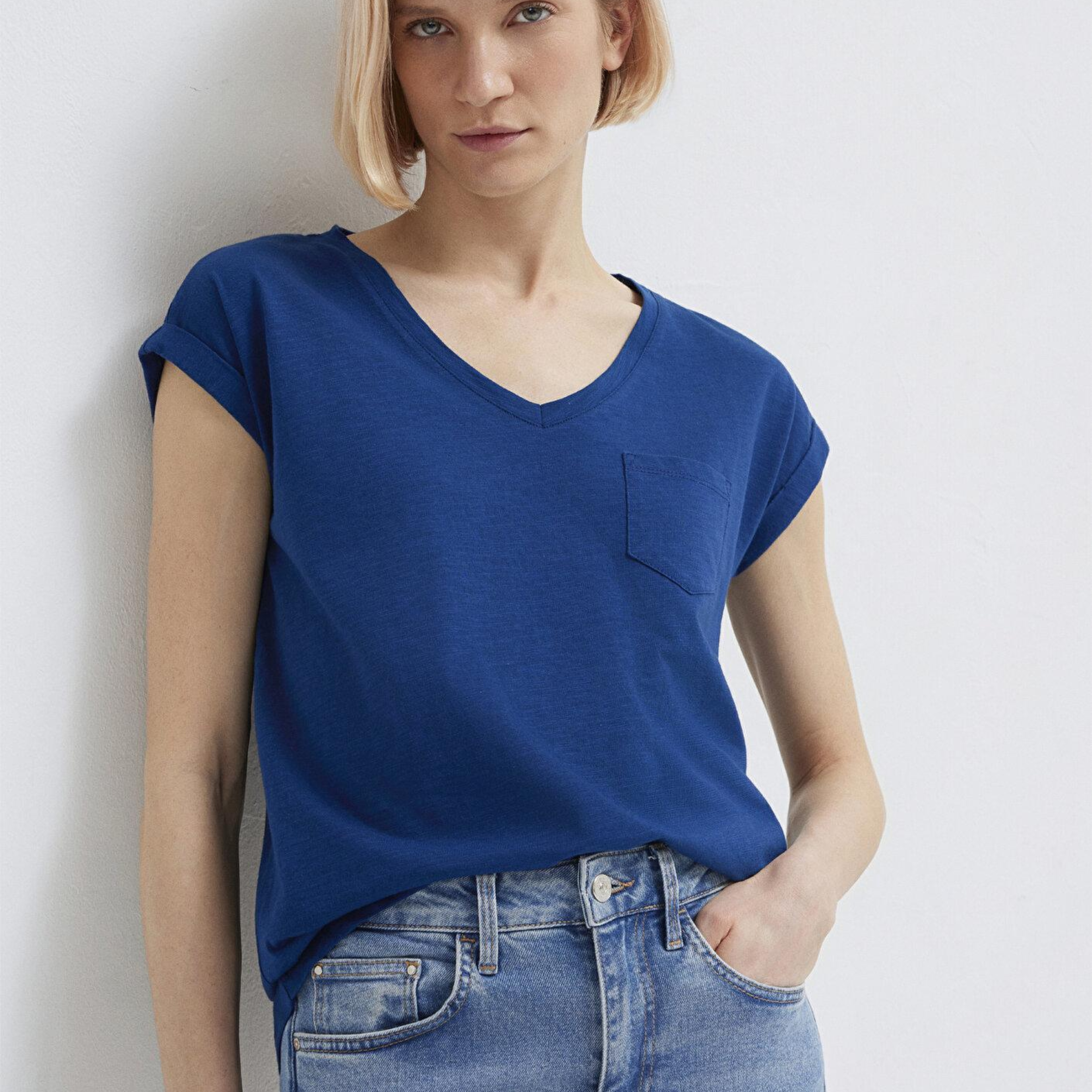 Mavi Lacivert Basic Tişört Loose Fit / Bol Rahat Kesim 1600961-30808
