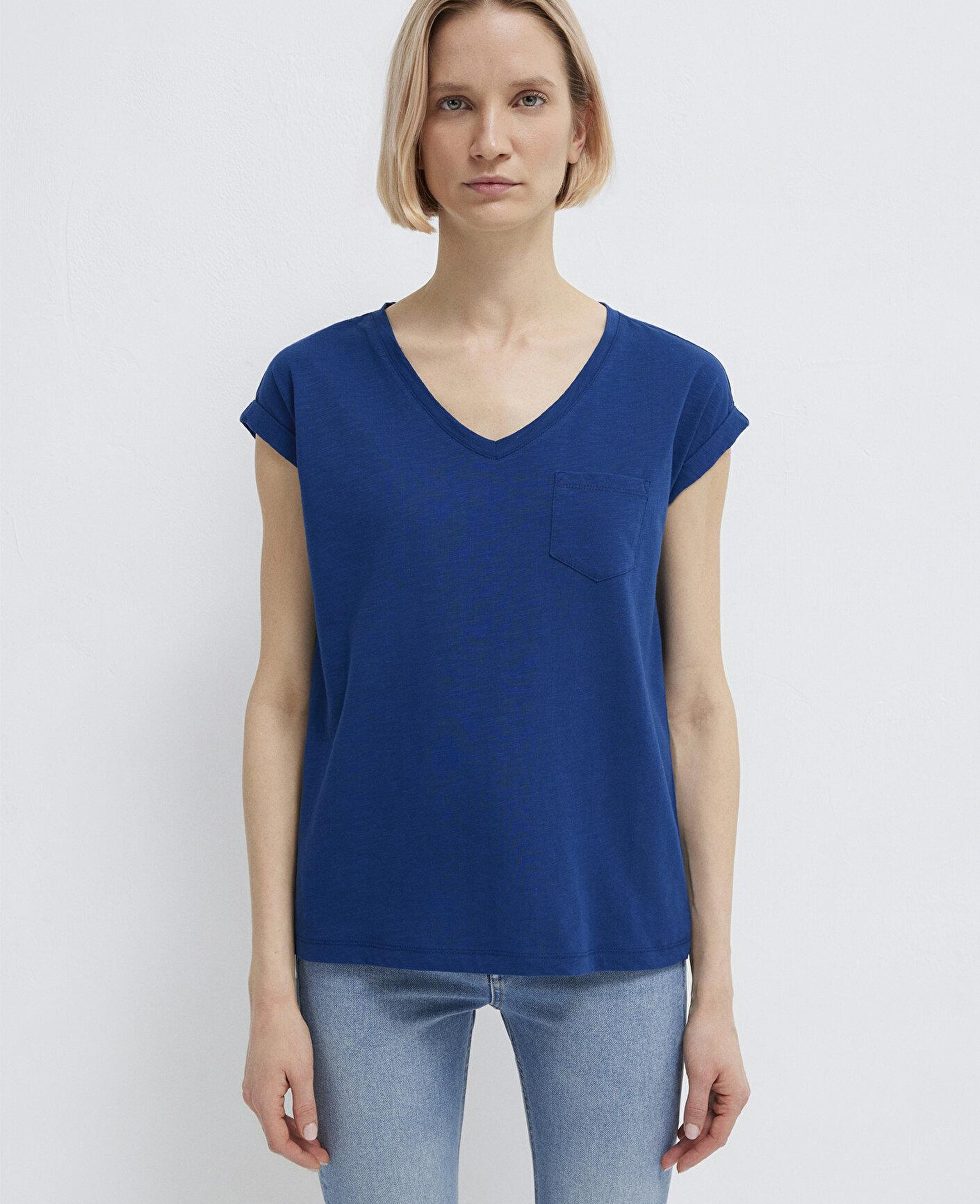 Mavi Lacivert Basic Tişört Loose Fit / Bol Rahat Kesim 1600961-30808