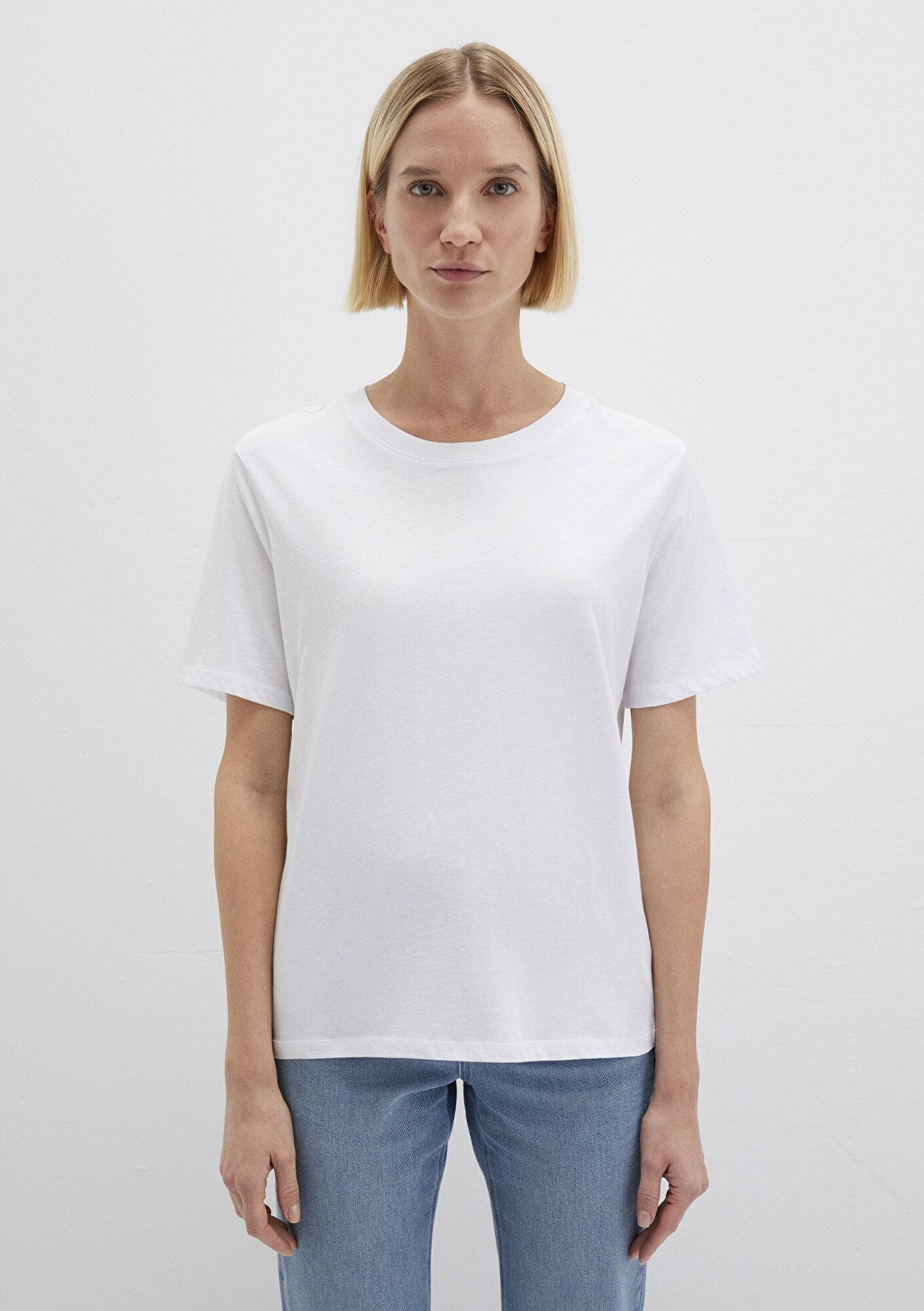 Mavi Bisiklet Yaka Beyaz Basic Tişört Regular Fit / Normal Kesim 1600955-620