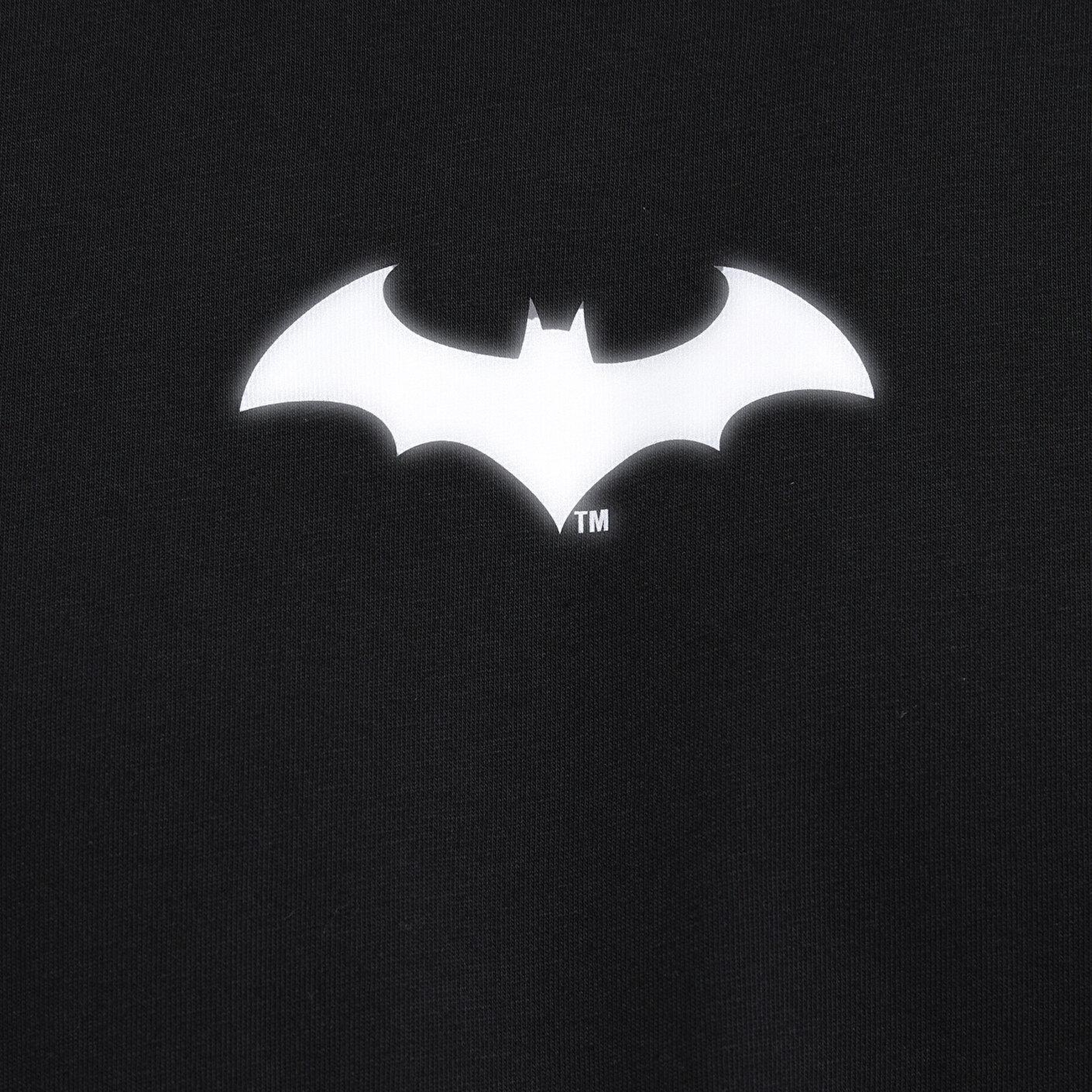 Mavi Batman Baskılı Siyah Tişört Loose Fit / Bol Rahat Kesim 066878-900