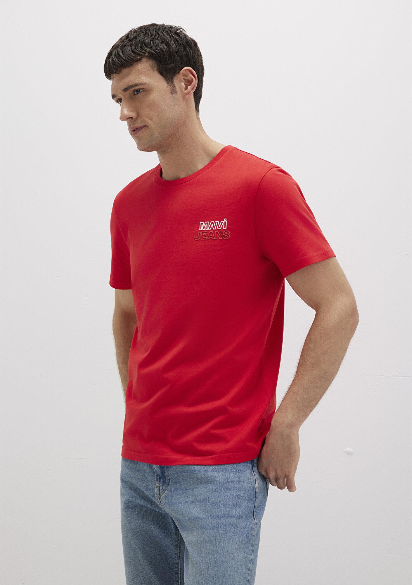 Mavi Mavi Jeans Baskılı Kırmızı Tişört Slim Fit / Dar Kesim 066841-33099