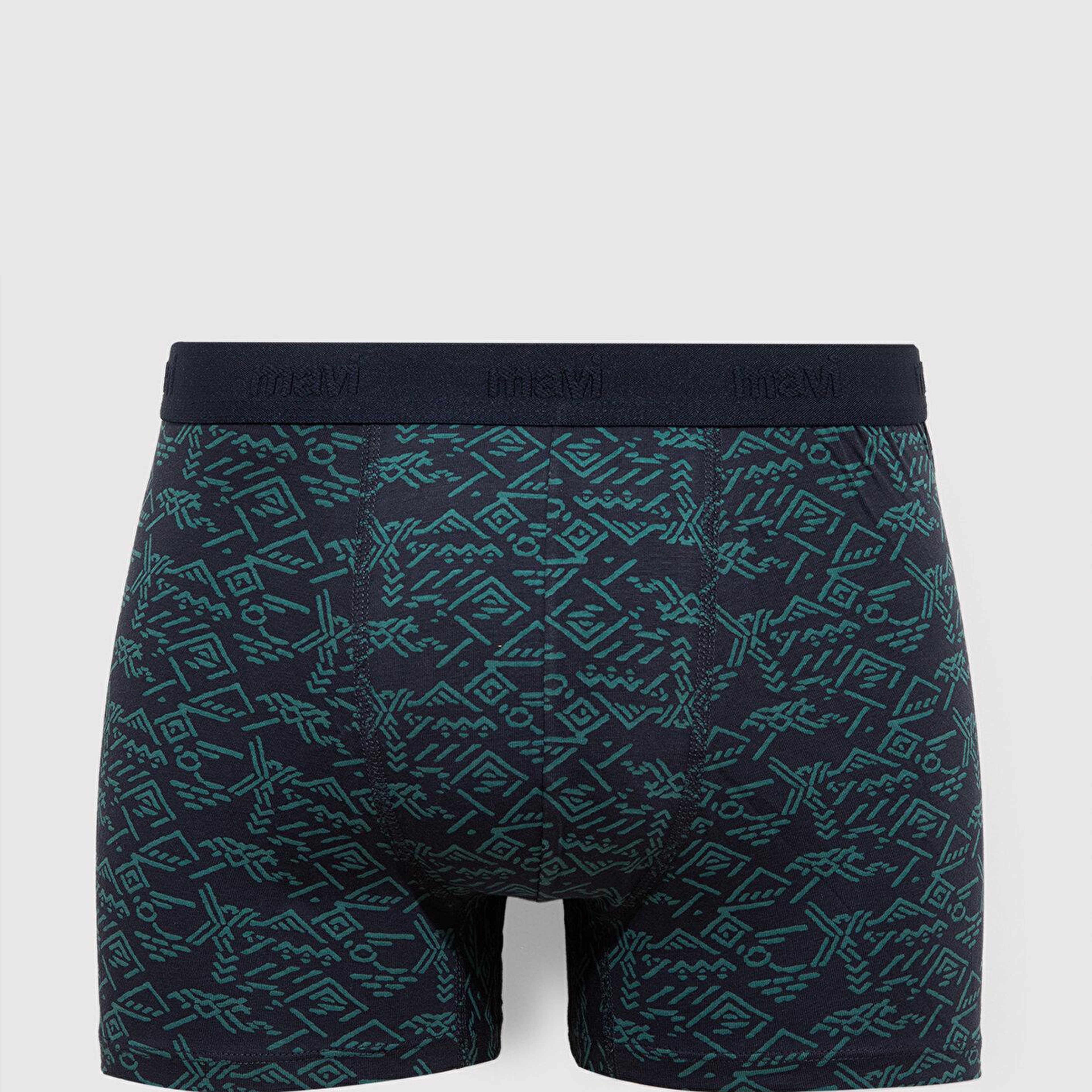 Mavi Baskılı Lacivert Boxer 092459-33648